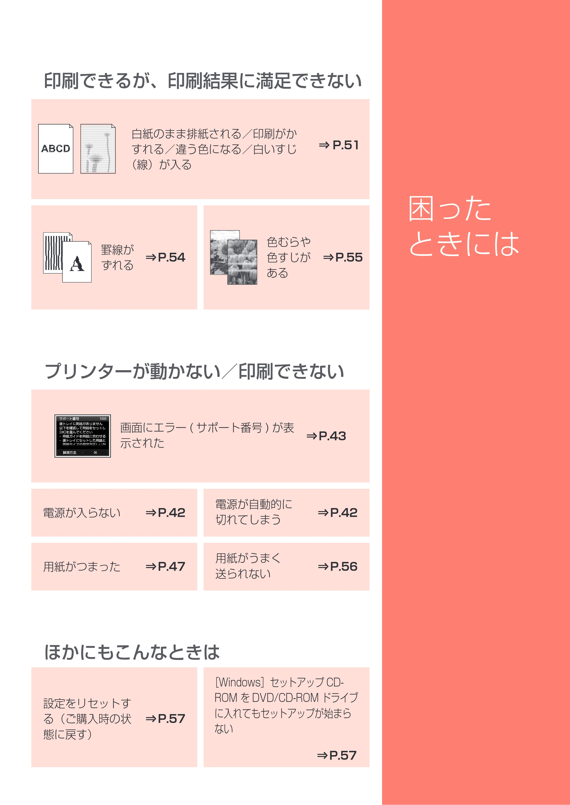キヤノン PIXUS XK70 設置・基本操作マニュアル（PDF：6.95MB） — 困ったときには — 原本ページ — 43ページ