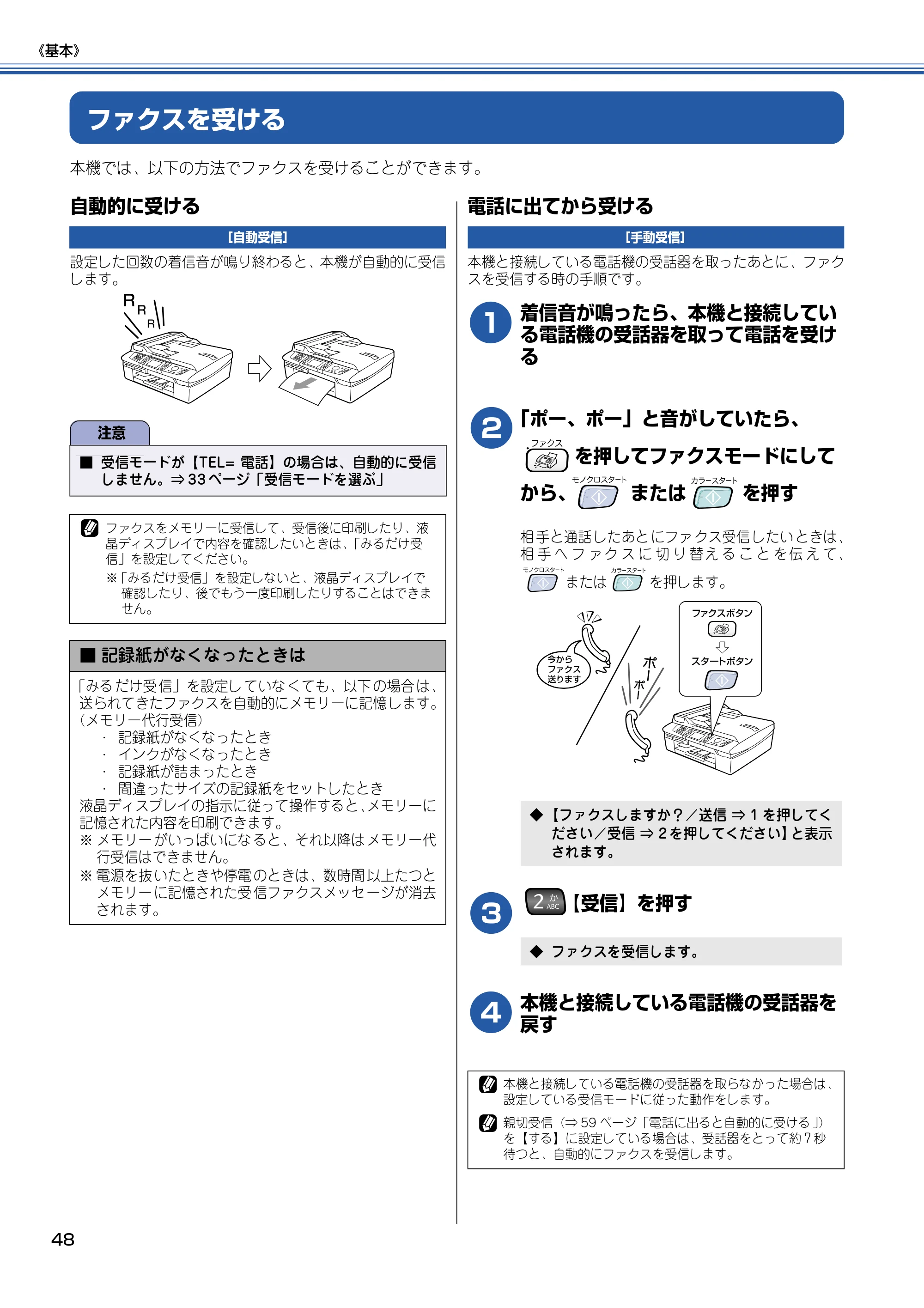 ブラザー MFC-820CN 取扱説明書（本体） — ファクスを受ける — 原本ページ — 49ページ