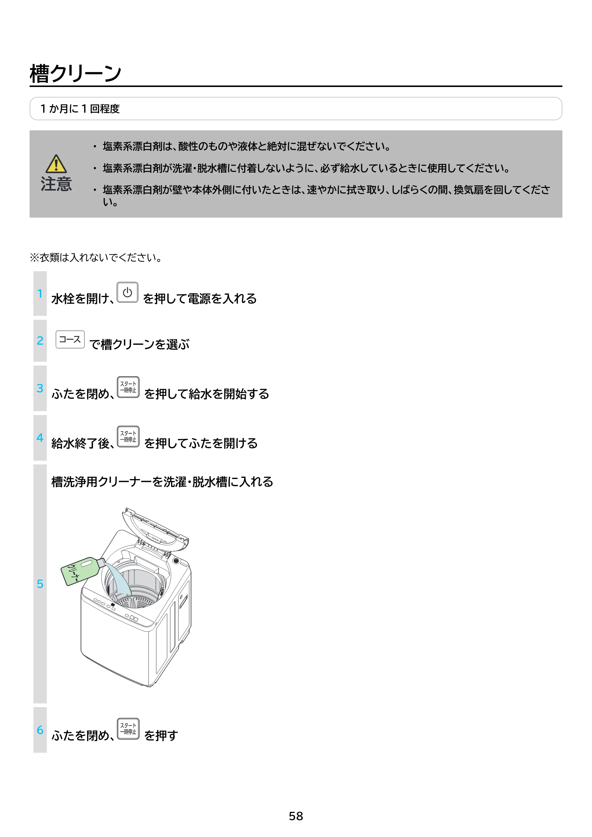 アイリスオーヤマ ITW-50B01 取扱説明書 — 原本ページ — 58ページ