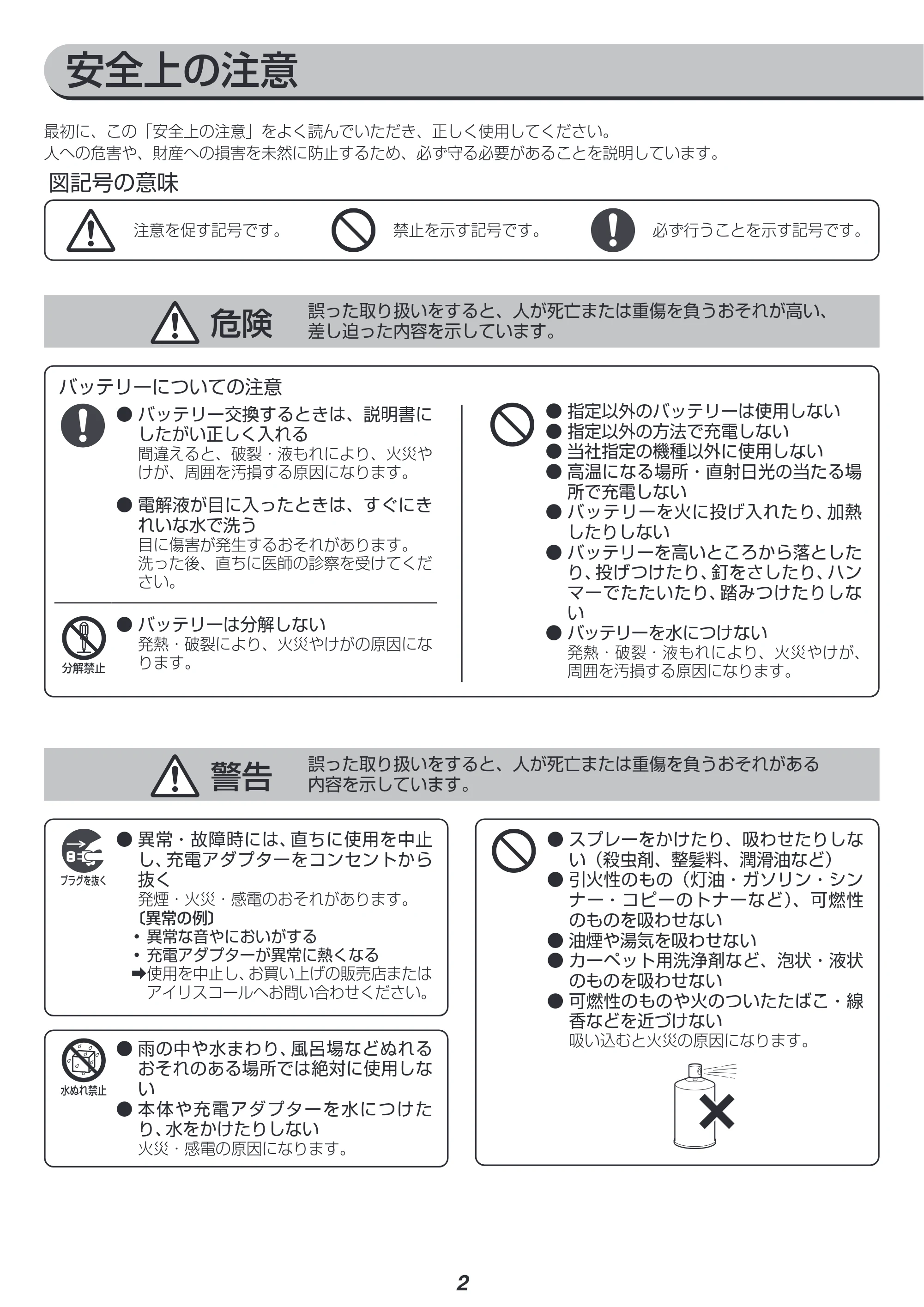アイリスオーヤマ SBD-T1P 取扱説明書 — 原本ページ — 2ページ