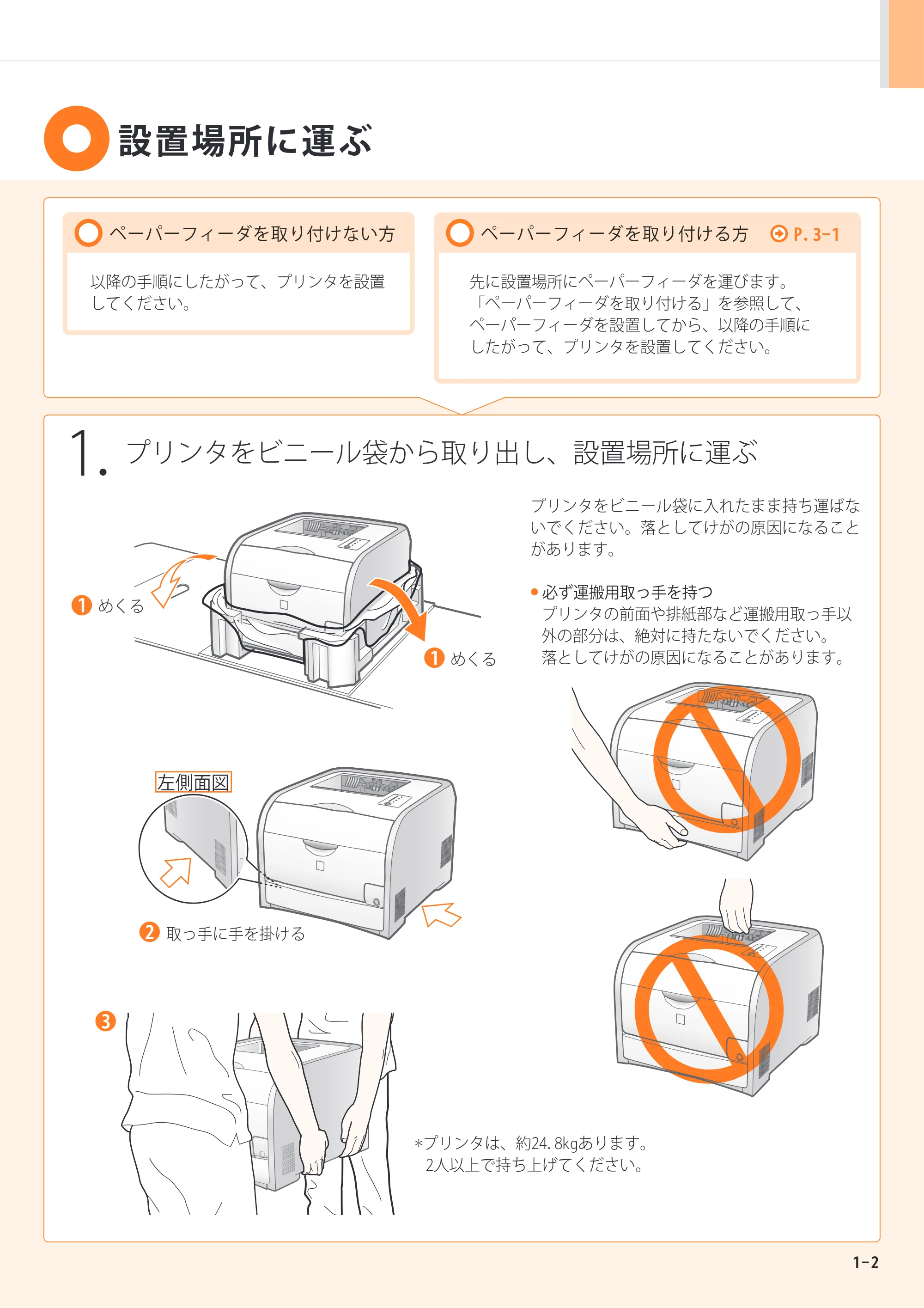 キヤノン LBP7200C/7200CN かんたん設置ガイド 2009年3月3日掲載 （PDF形式／9.38Mバイト） — 原本ページ — 3ページ