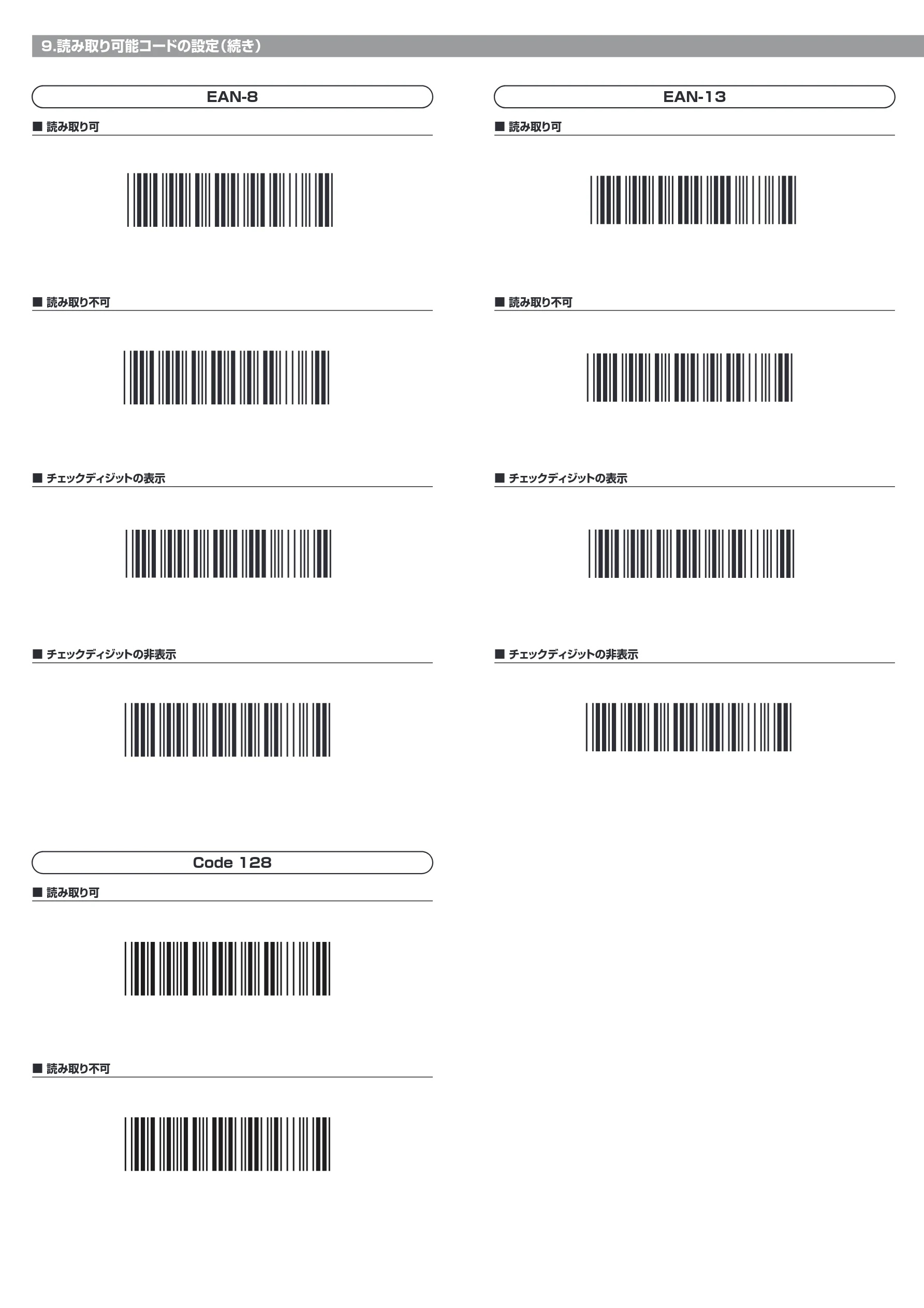 サンワサプライ BCR-1D7W 取扱説明書 — 9.読み取り可能コードの設定（続き） — 図版 7-1 — 7ページ