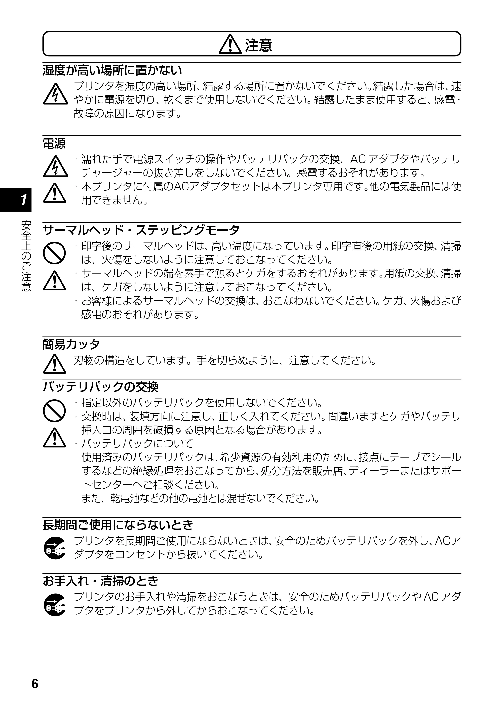 サトー lapin(ラパン)PT408e / 412e 、Petit lapin(プチラパン)PT200e / 208e / 208m / 208j / apin(ラパン)PT408e / 412e 、Petit lapin(プチラパン)PT200e / 208e / 208m / 208j PT408e / 412e取扱説明書（第4版） — 原本ページ — 6ページ