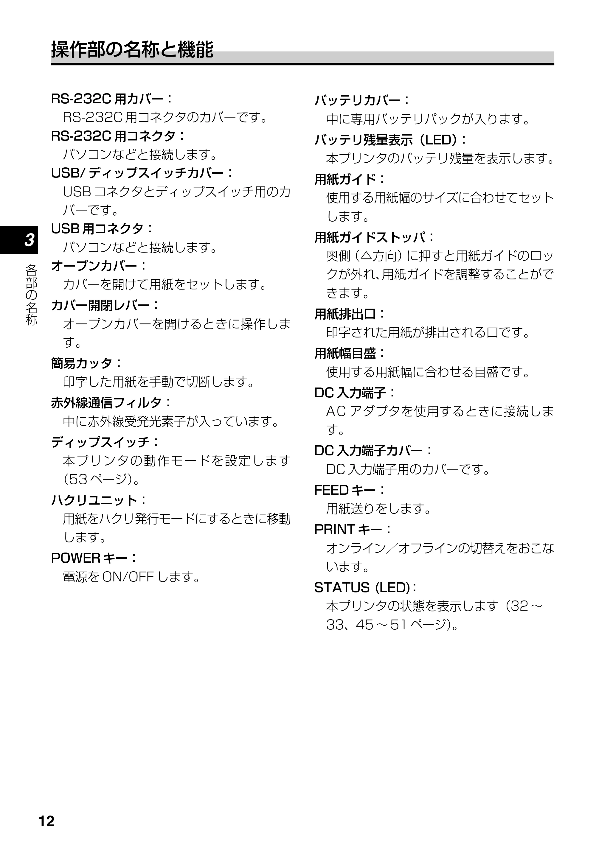 サトー lapin(ラパン)PT408e / 412e 、Petit lapin(プチラパン)PT200e / 208e / 208m / 208j / apin(ラパン)PT408e / 412e 、Petit lapin(プチラパン)PT200e / 208e / 208m / 208j PT408e / 412e取扱説明書（第4版） — 原本ページ — 12ページ