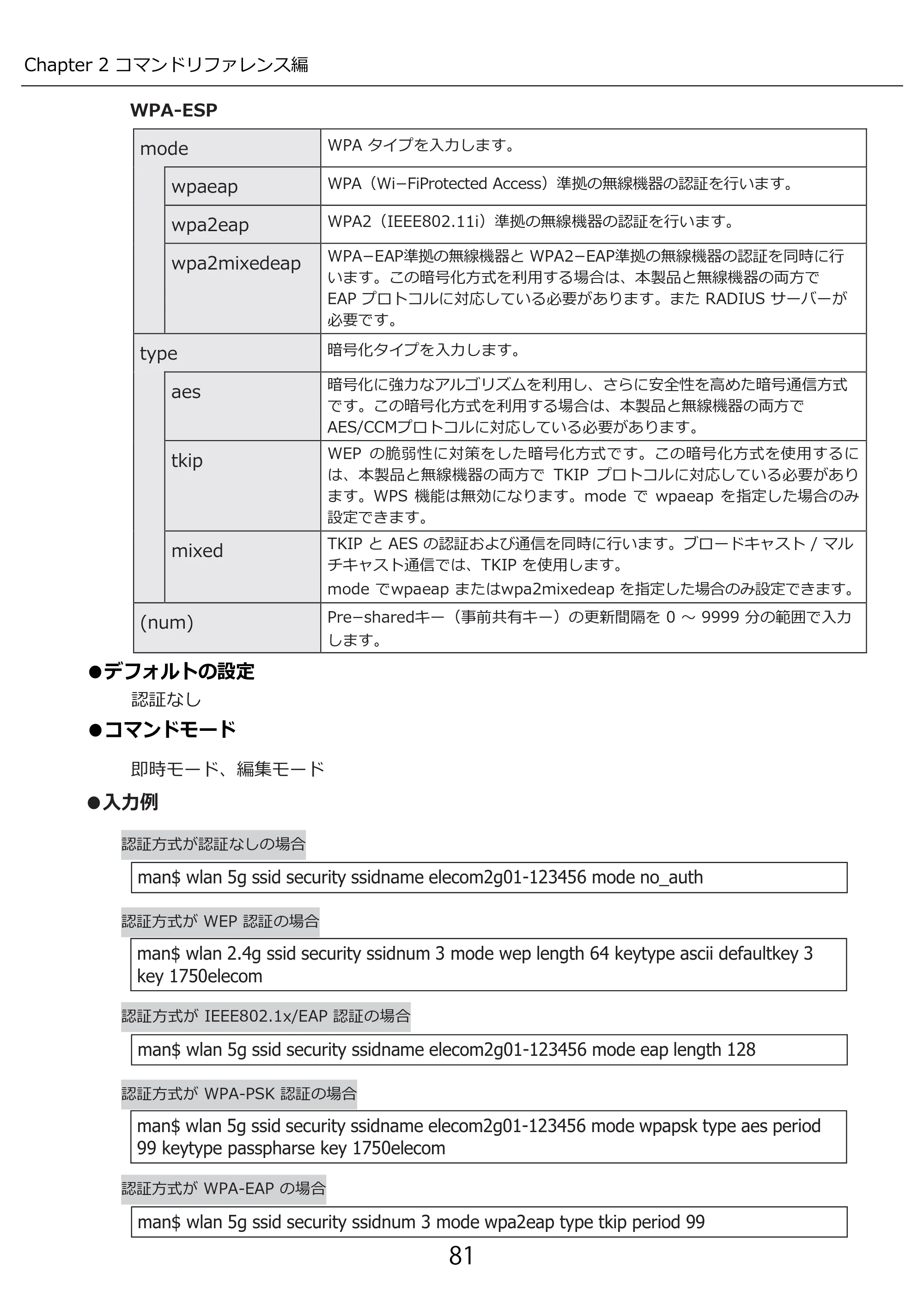 エレコム WAB-I1750-PS 3.コンソール・マニュアル — 原本ページ — 81ページ