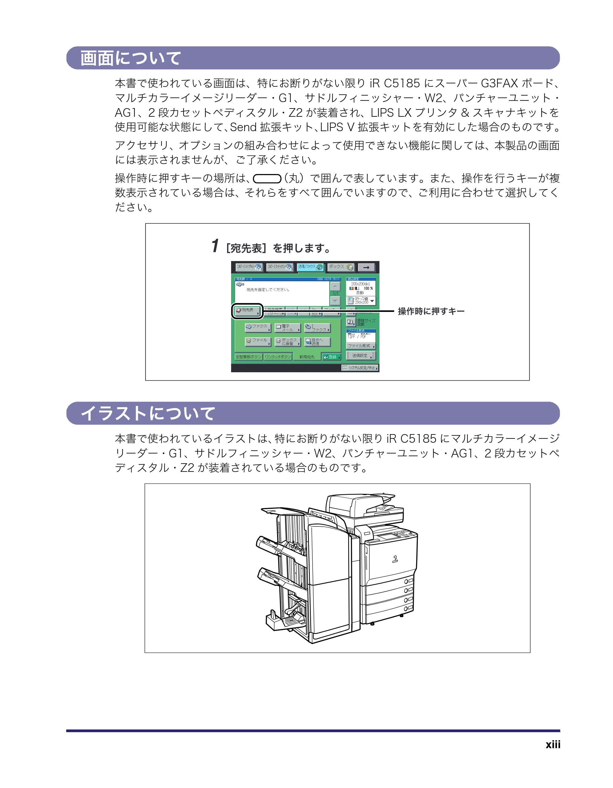 キヤノン iR C5185/C5185N/C4580/C4580F/C4080/C4080F 送信/ファクスガイド (PDF形式/19.68Mバイト) — 画面について — 原本ページ — 15ページ