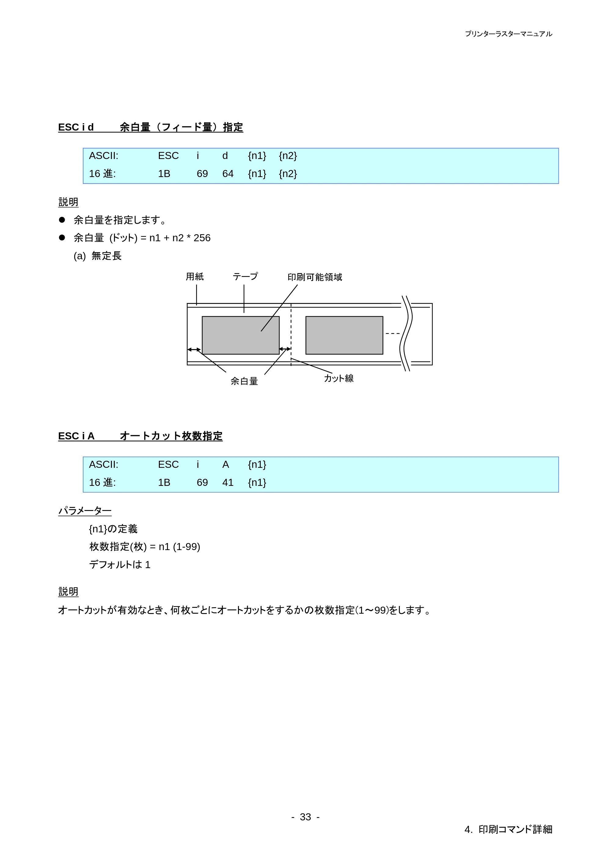 ブラザー PT-P710BT / PT-P750W ラスターコマンドリファレンス — Control-Z 排出動作を伴う印字指令 — 原本ページ — 37ページ