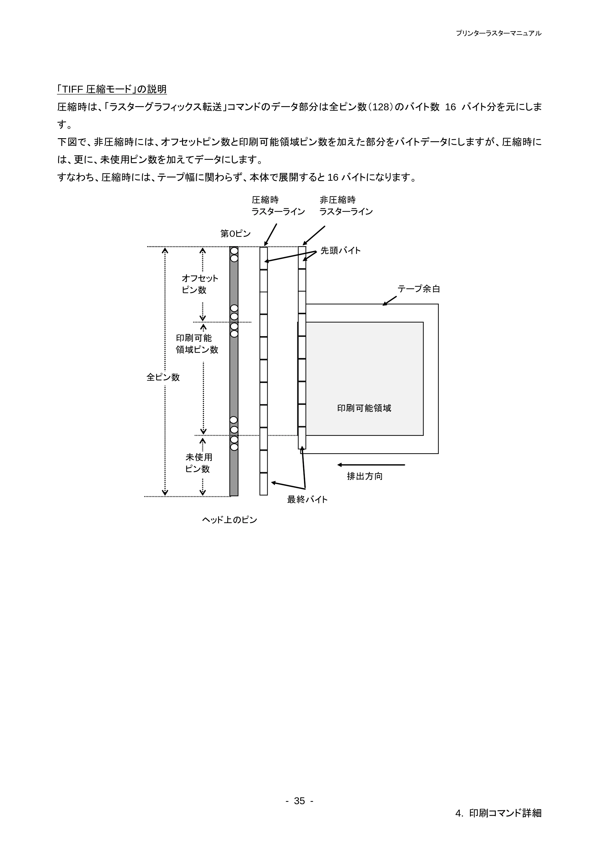 ブラザー PT-P710BT / PT-P750W ラスターコマンドリファレンス — 原本ページ — 39ページ