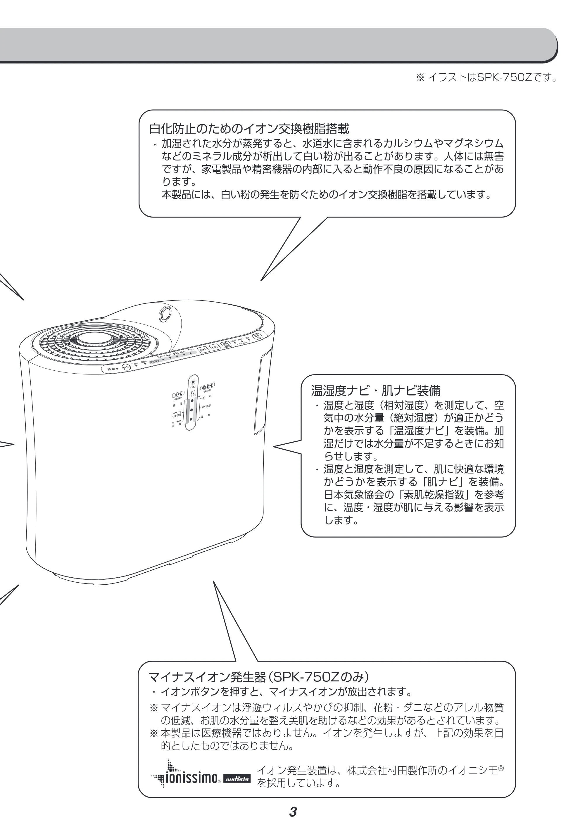 アイリスオーヤマ SPK-750Z 取扱説明書 — 原本ページ — 3ページ
