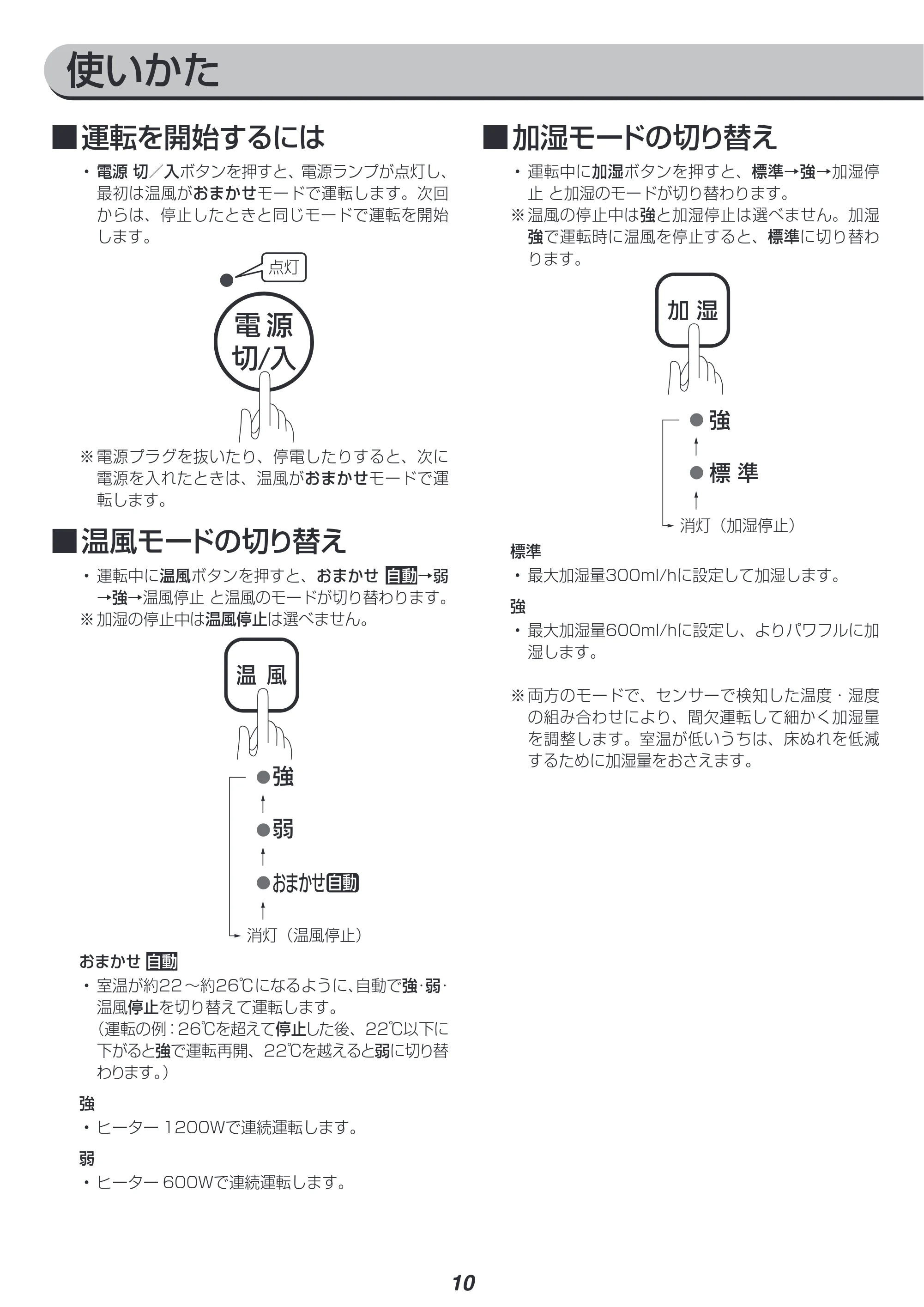 アイリスオーヤマ SHH-121 取扱説明書 — 原本ページ — 10ページ