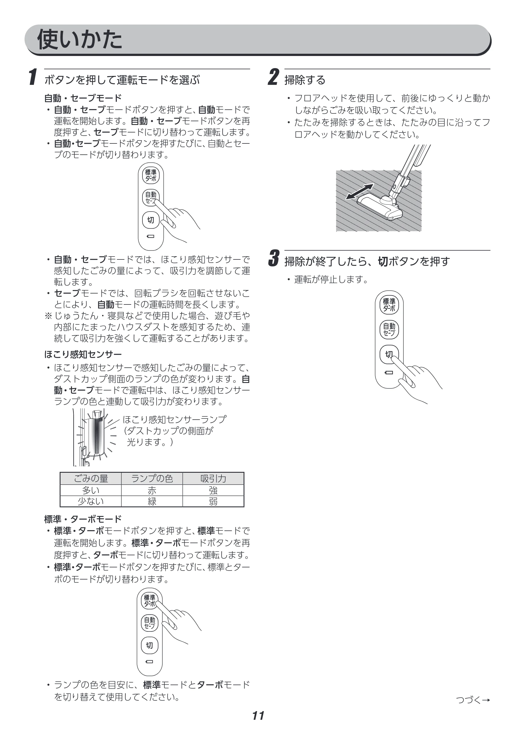 アイリスオーヤマ SCD-L2P 取扱説明書 — 使いかた — 図版 11-1 — 11ページ