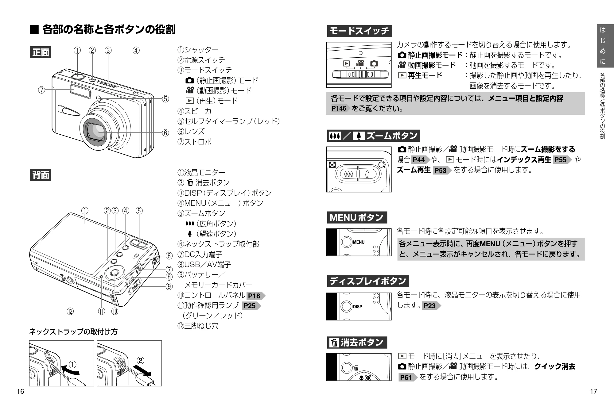 日立 HDC-841 取扱説明書 — 各部の名称と各ボタンの役割 — 原本ページ — 9ページ