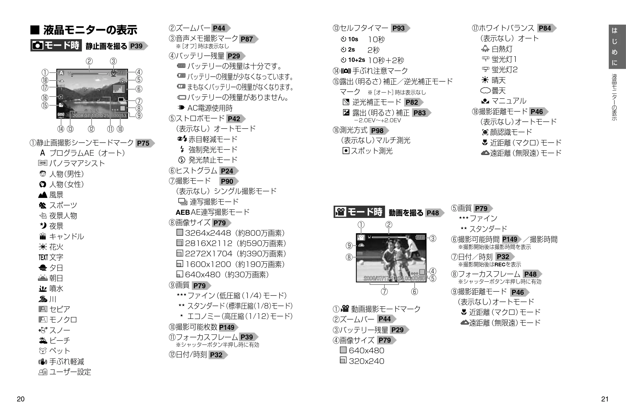 日立 HDC-841 取扱説明書 — 液晶モニターの表示 — 原本ページ — 11ページ