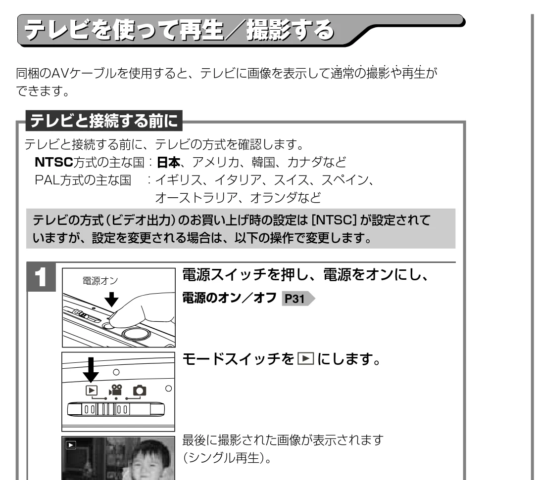 日立 HDC-841 取扱説明書 — テレビを使って再生/撮影する — 図版 32-1 — 32ページ
