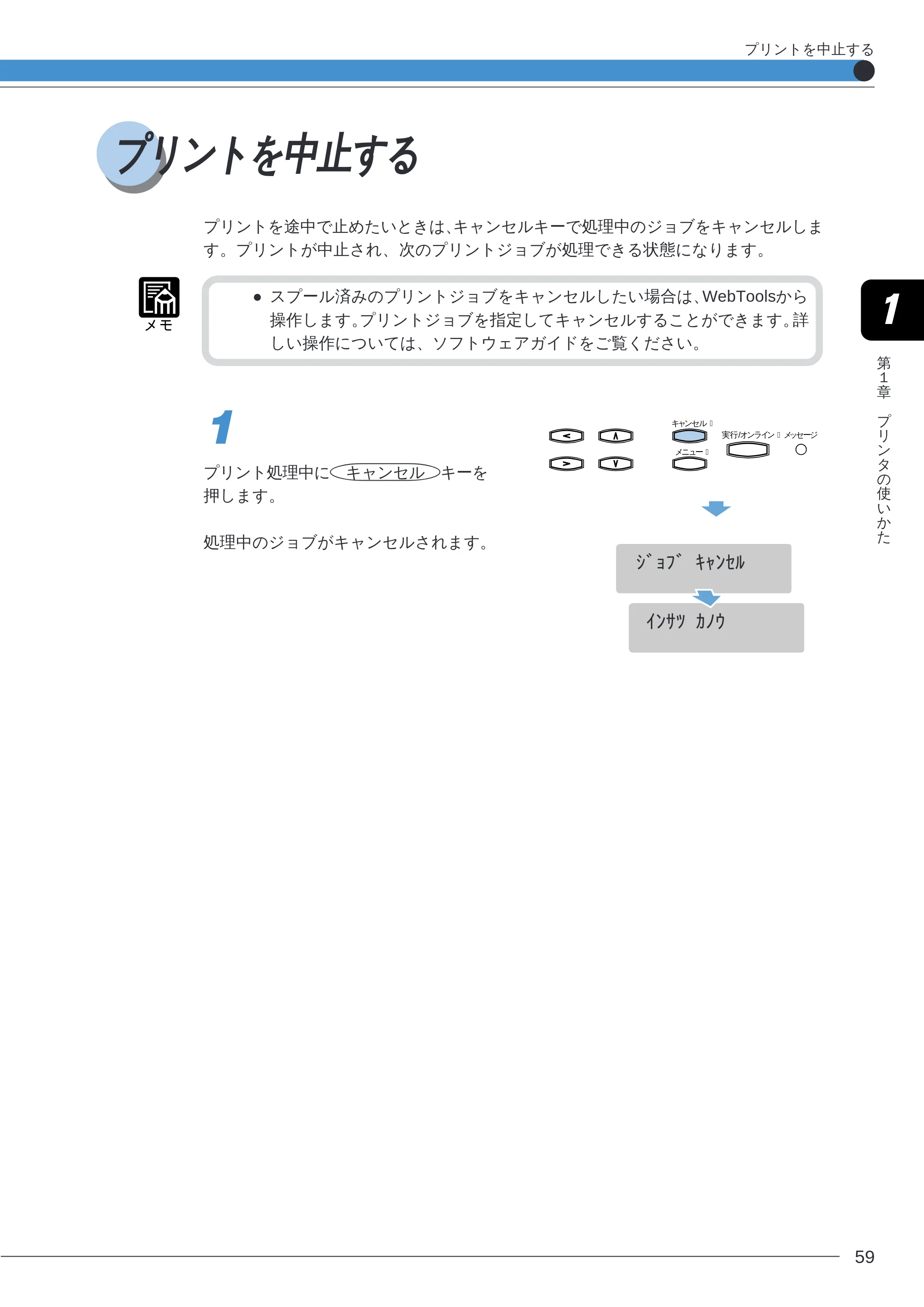 キヤノン LBP-2260PSII ユーザーズガイド (PDF形式/8.03Mバイト) — プリントを中止する — 原本ページ — 61ページ
