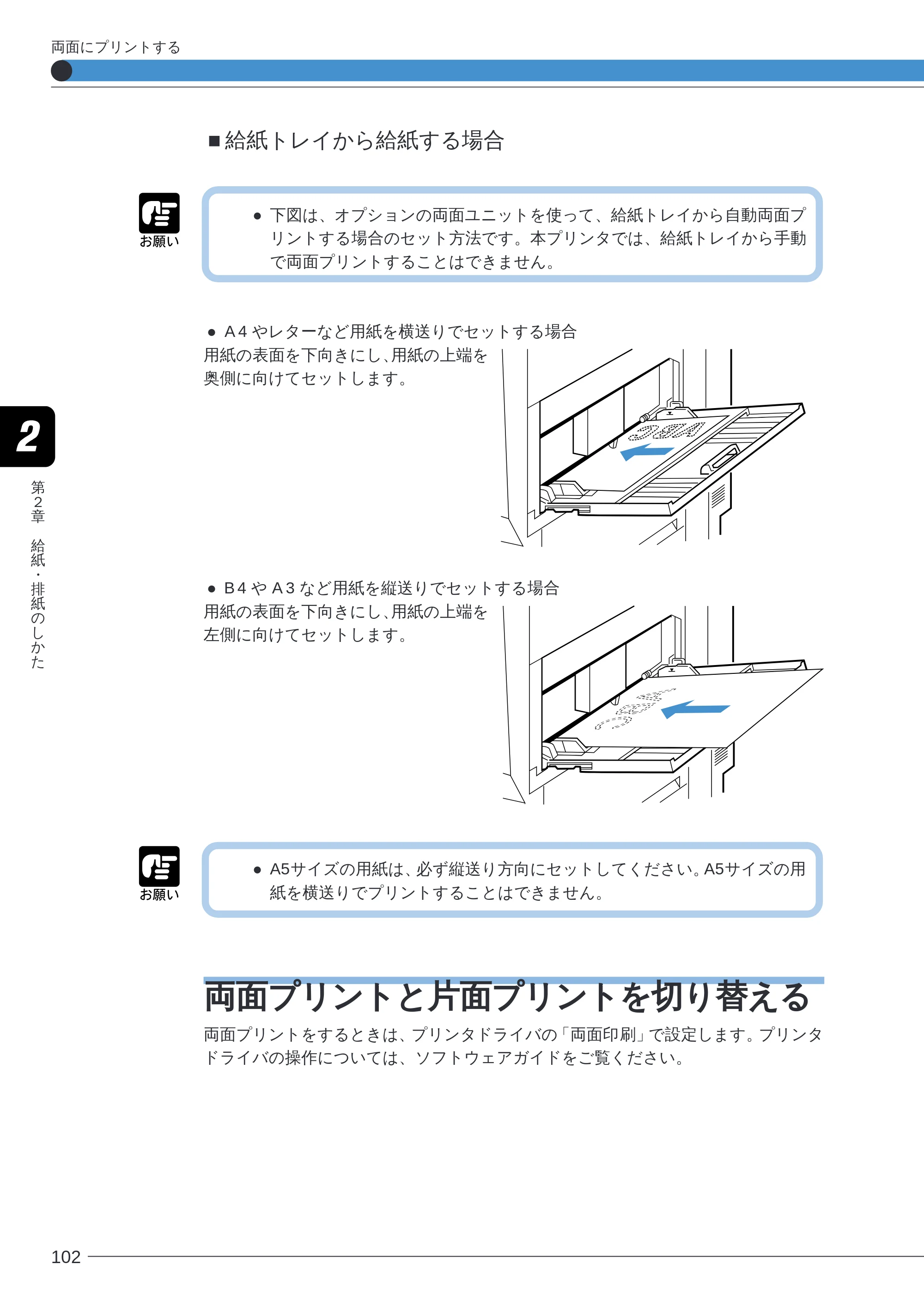 キヤノン LBP-2260PSII ユーザーズガイド （PDF形式／8.03Mバイト） — ■給紙トレイから給紙する場合 — 原本ページ — 104ページ