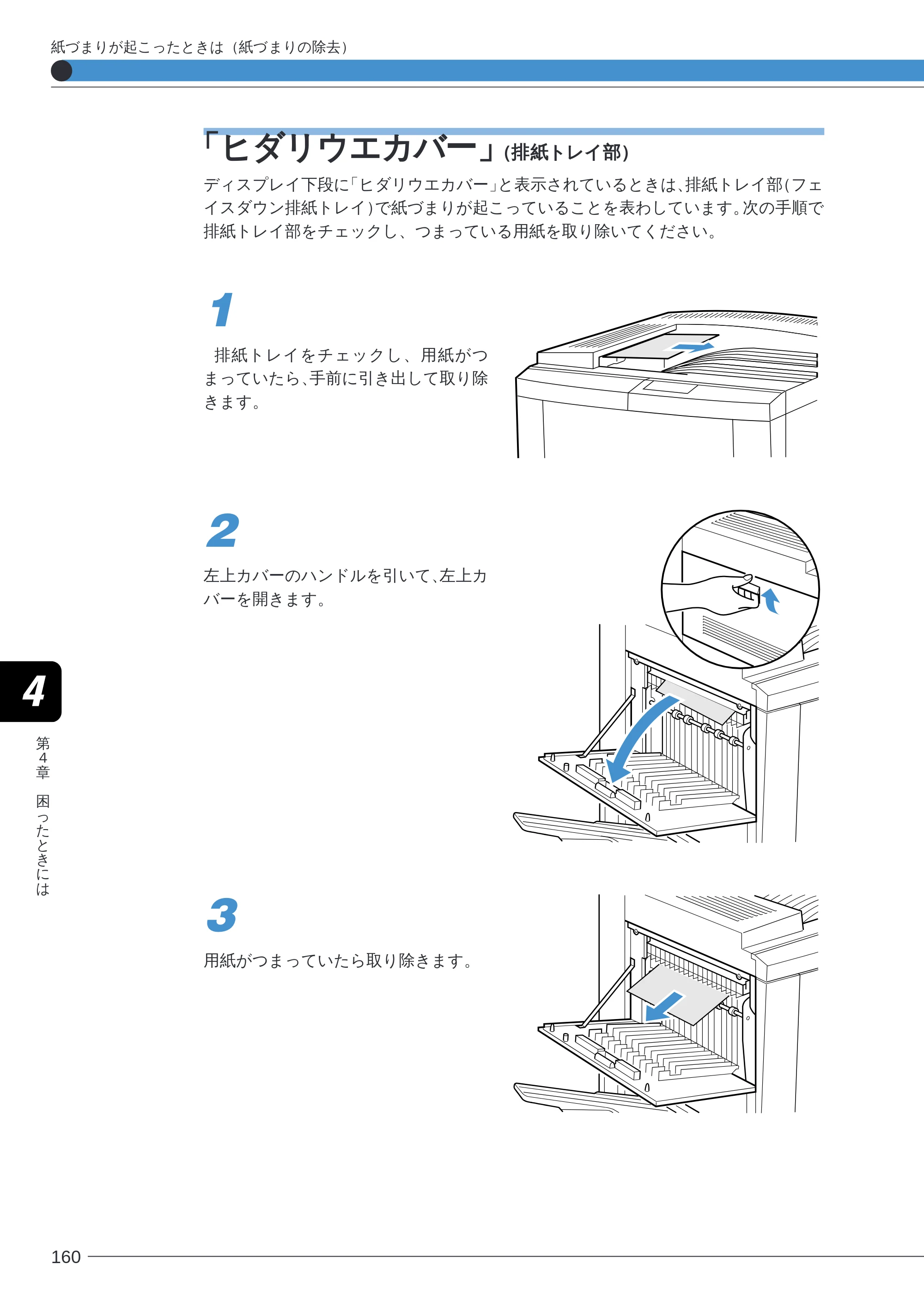 キヤノン LBP-2260PSII ユーザーズガイド （PDF形式／8.03Mバイト） — 「ヒダリウエカバー」（排紙トレイ部） — 原本ページ — 162ページ