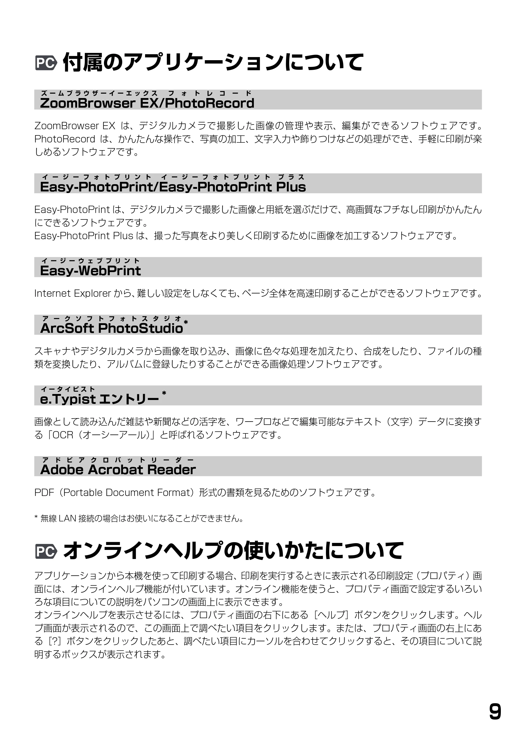 キヤノン PIXUS MP375R 基本操作ガイド （PDF形式／5.64Mバイト） — 付属のアプリケーションについて — 原本ページ — 11ページ