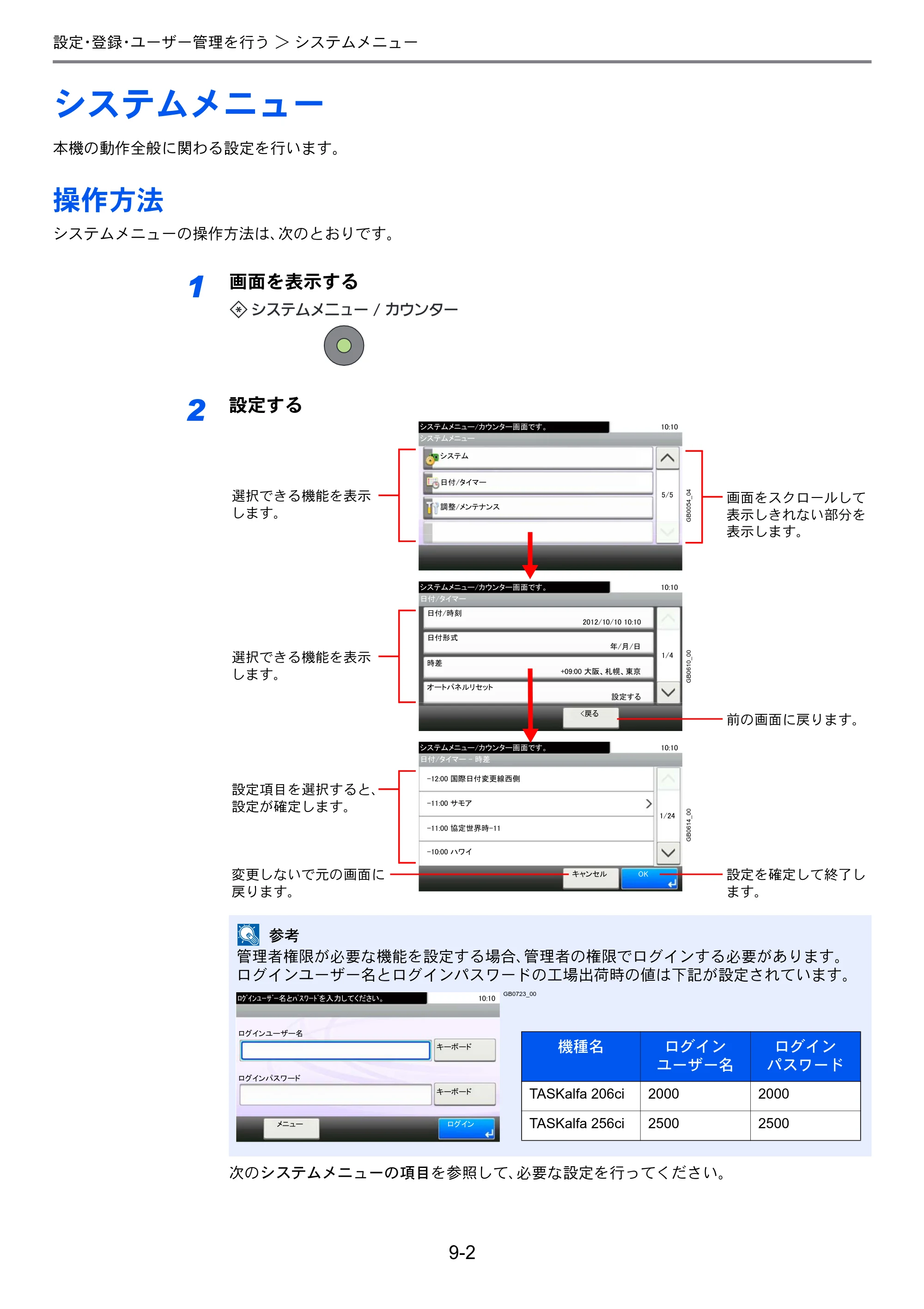 京セラ TASKalfa 206ci / TASKalfa 256ci TASKalfa 206ci TASKalfa 256ci 使用説明書 — システムメニュー — 原本ページ — 250ページ