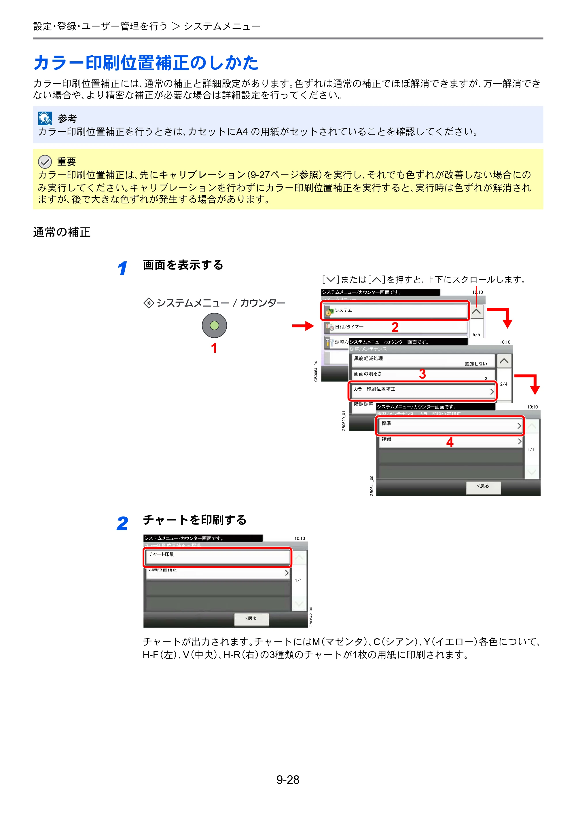 京セラ TASKalfa 206ci / TASKalfa 256ci TASKalfa 206ci TASKalfa 256ci 使用説明書 — カラー印刷位置補正のしかた — 原本ページ — 276ページ