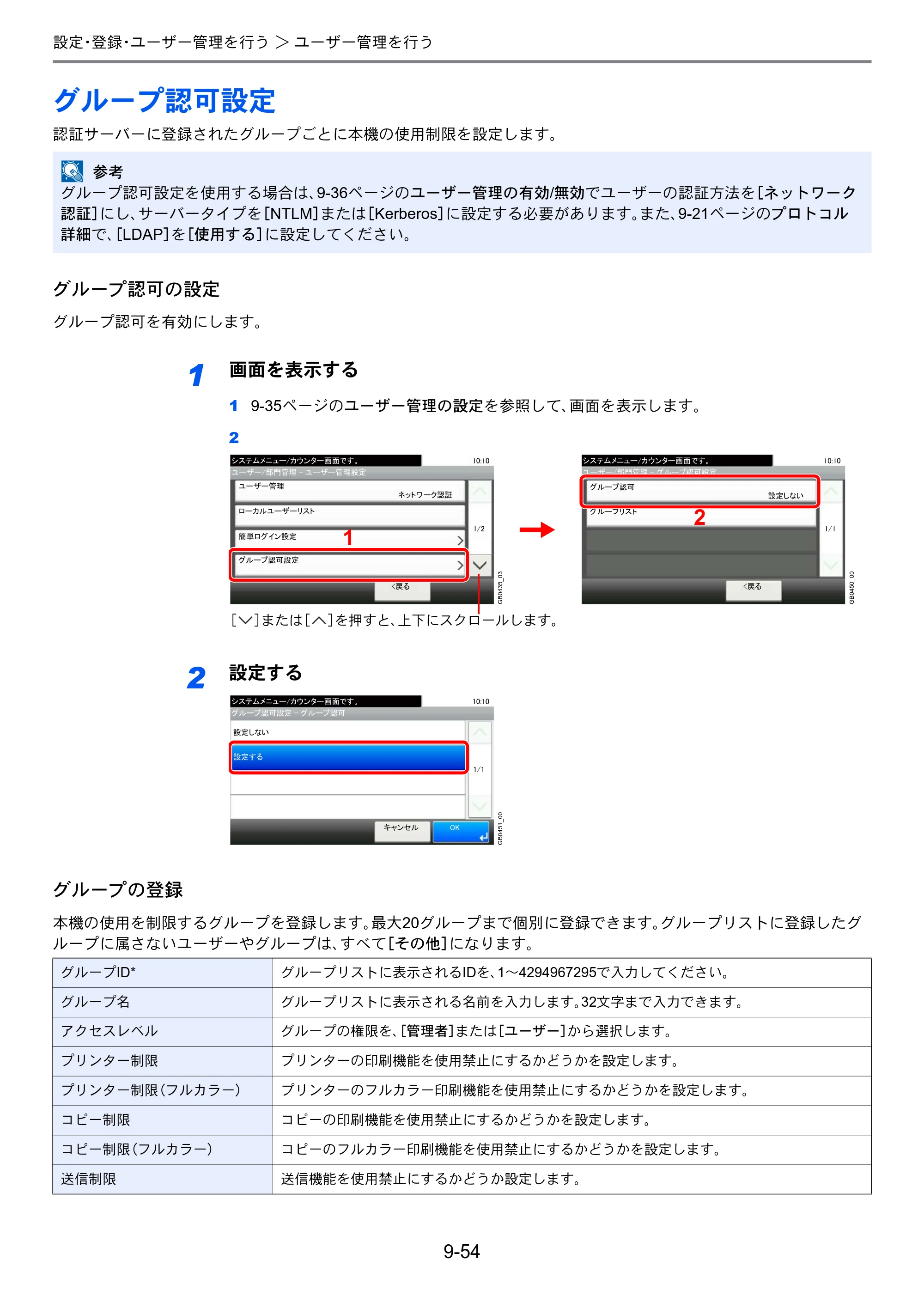 京セラ TASKalfa 206ci / TASKalfa 256ci TASKalfa 206ci TASKalfa 256ci 使用説明書 — グループ認可設定 — 原本ページ — 302ページ