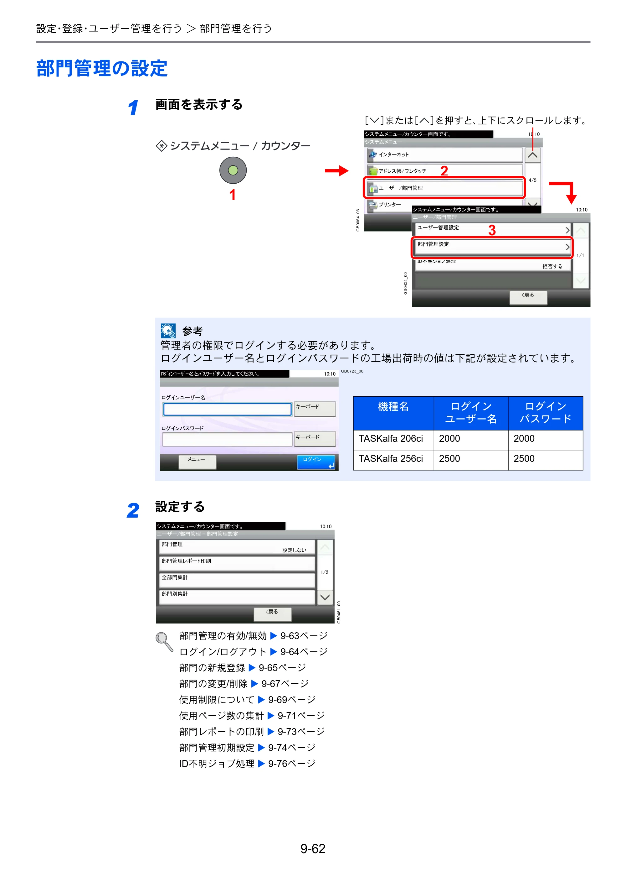 京セラ TASKalfa 206ci / TASKalfa 256ci TASKalfa 206ci TASKalfa 256ci 使用説明書 — 部門管理の設定 — 原本ページ — 310ページ