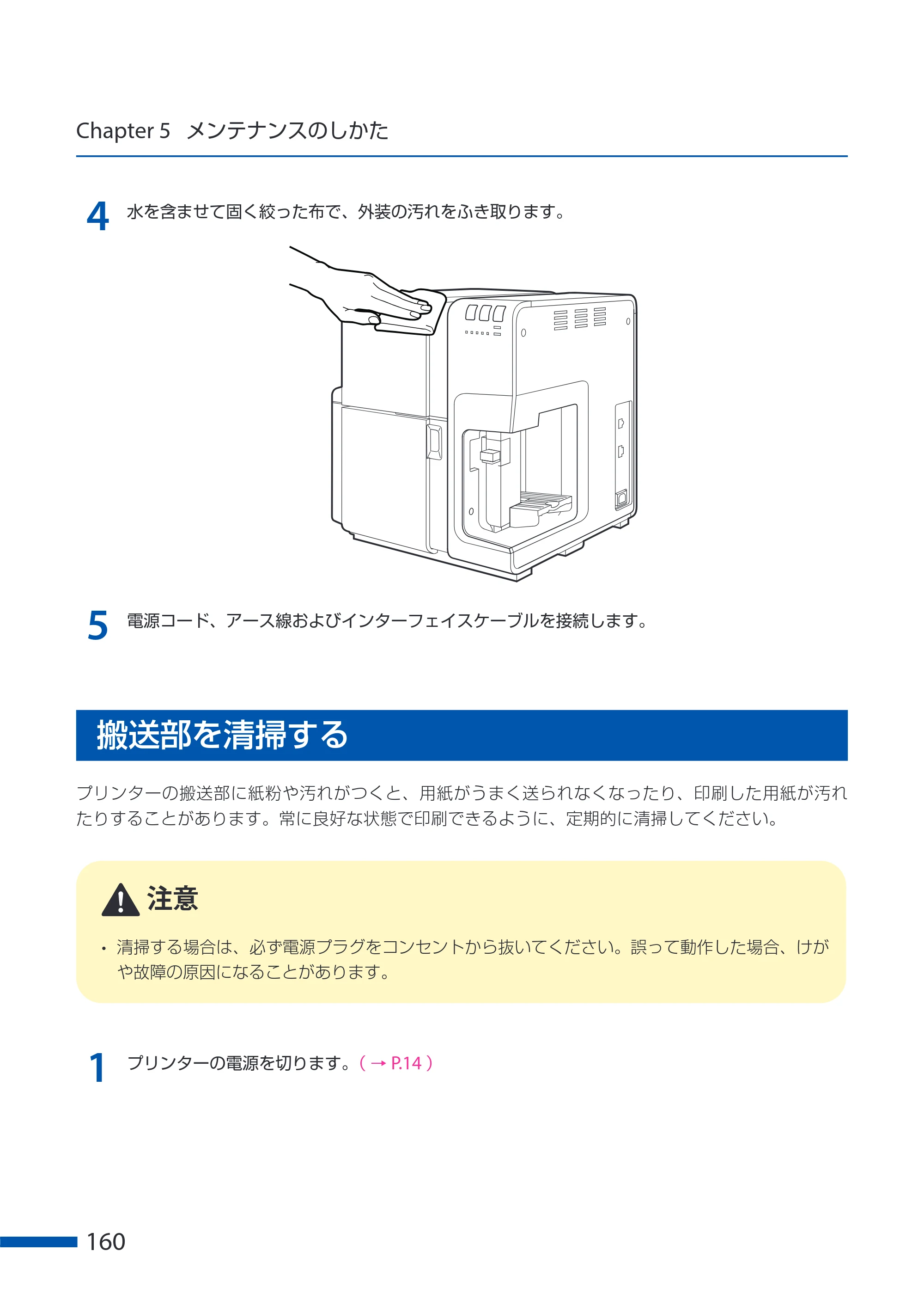 キヤノン CX-G6400 CX-G6400 ユーザーズガイド 2025年7月24日更新（PDF：8.21 MB） — 搬送部を清掃する — 原本ページ — 164ページ