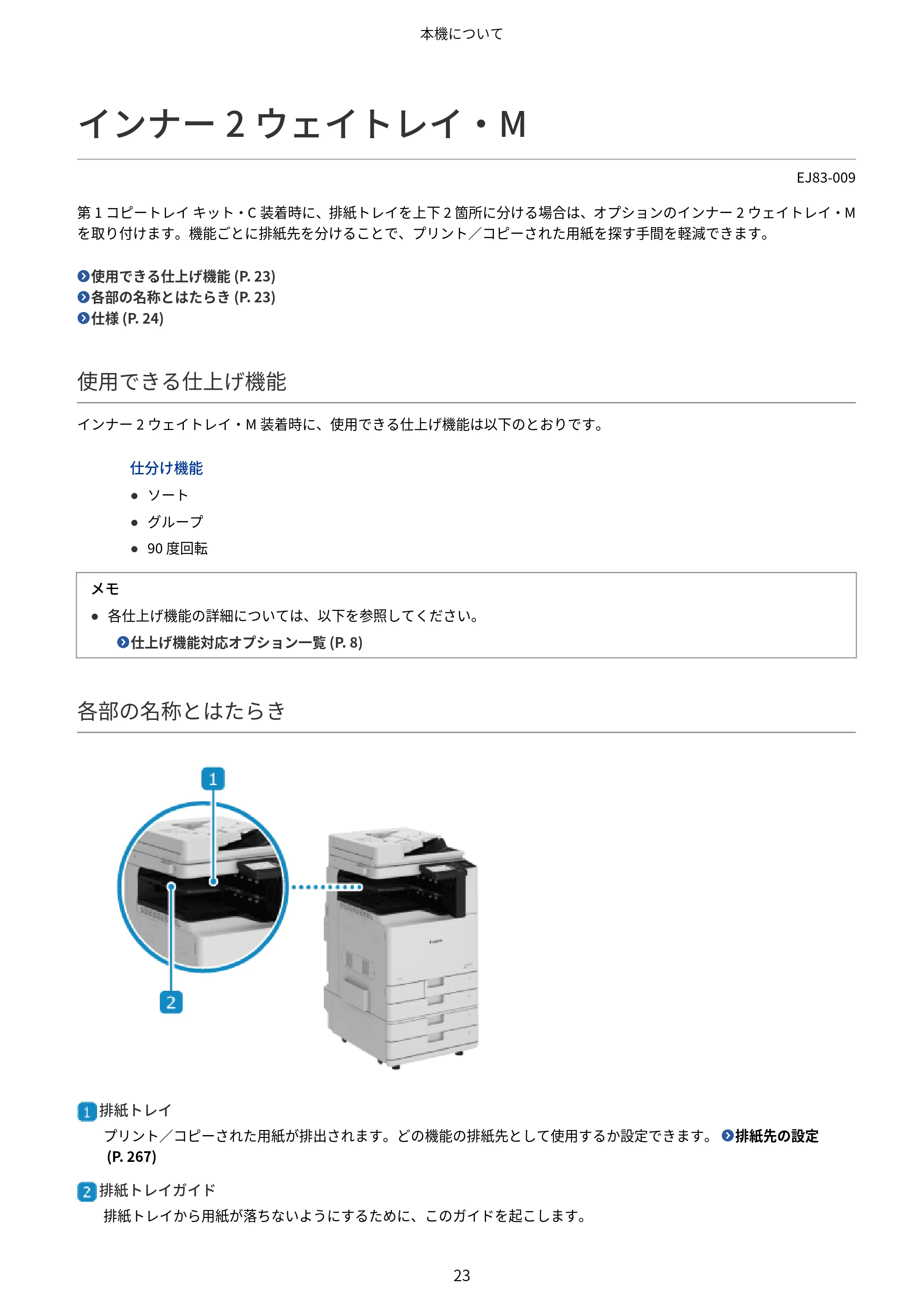 キヤノン Satera MF7825F ユーザーズガイド 2026年7月16日掲載（16.7 MB） — インナー2ウェイトレイ・M — 原本ページ — 39ページ