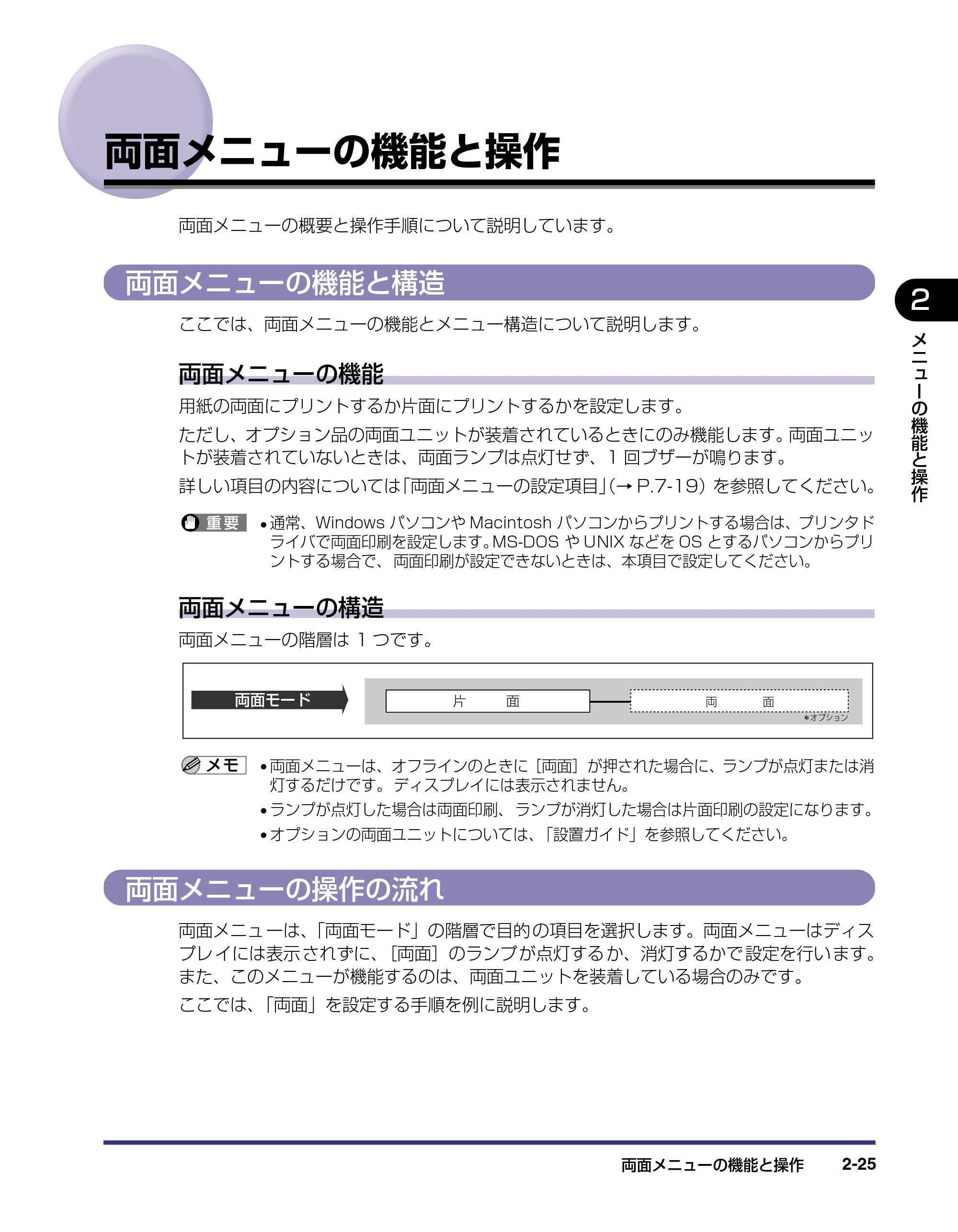 キヤノン LBP-1910 LIPS機能ガイド 2006年5月25日更新 （PDF形式／3.88Mバイト） — 両面メニューの機能と操作 — 原本ページ — 48ページ