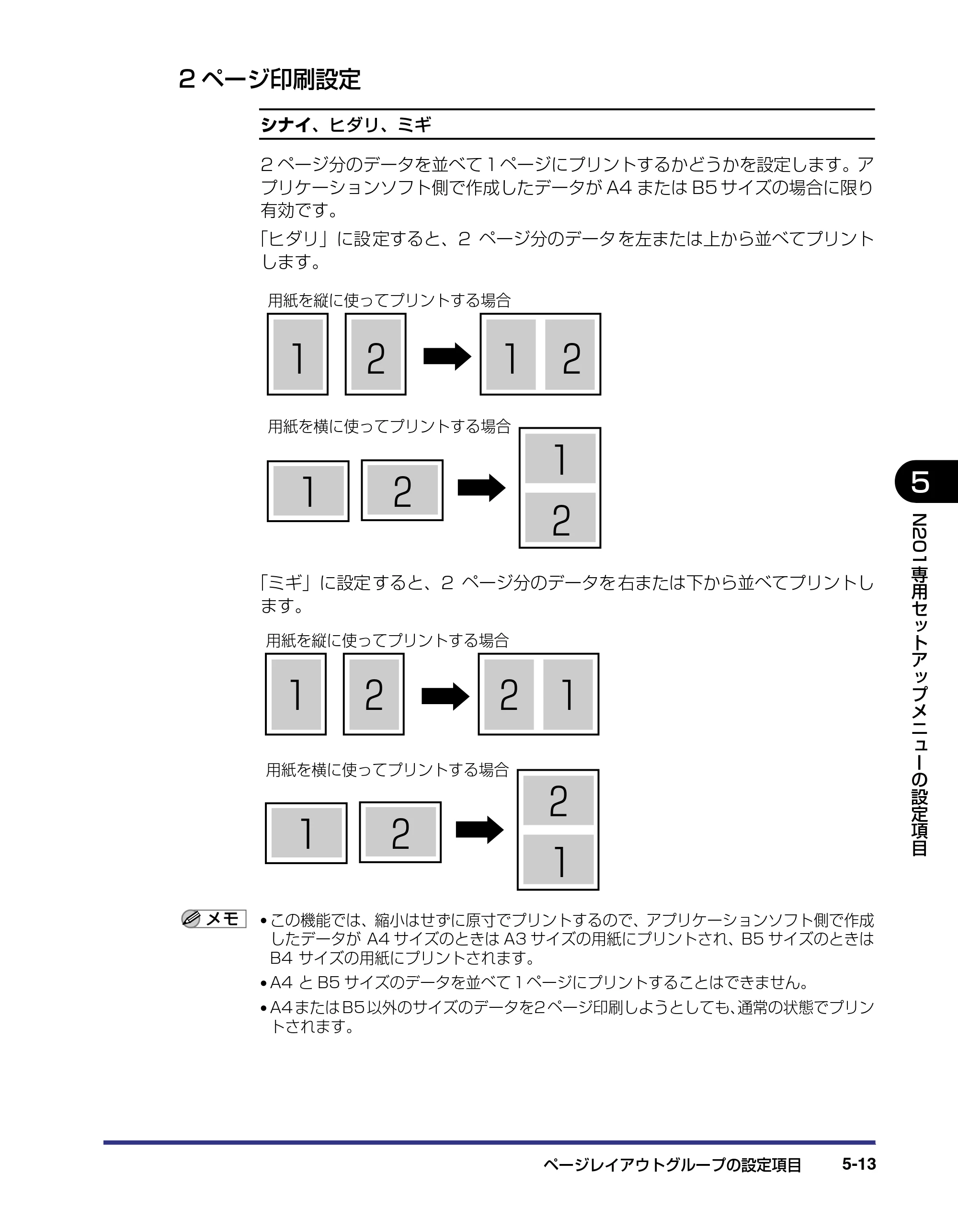 キヤノン LBP-1910 LIPS機能ガイド 2006年5月25日更新 （PDF形式／3.88Mバイト） — 2ページ印刷設定 — 原本ページ — 111ページ