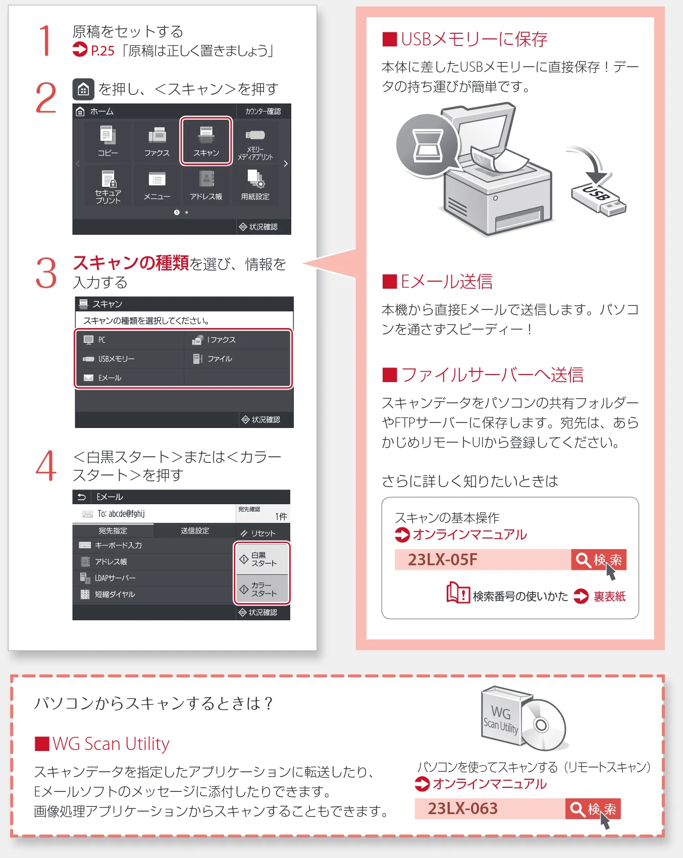 キヤノン WG7350F/7350FM WG7300 series 設置・基本操作マニュアル 2019年4月11日更新(PDF:16.1MB) — スキャンする — 図版 35-1 — 35ページ