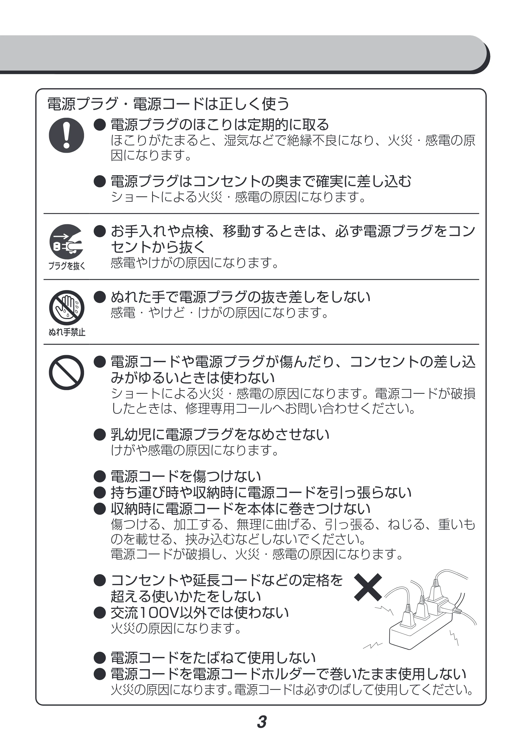 アイリスオーヤマ KFK-501-NO 取扱説明書 — 原本ページ — 3ページ