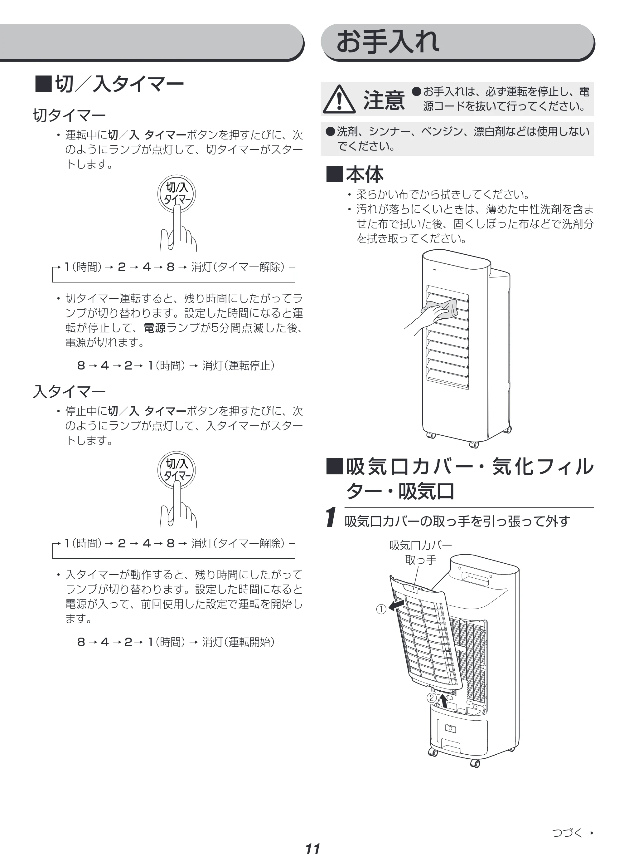 アイリスオーヤマ CTF-01M 取扱説明書 — 原本ページ — 11ページ
