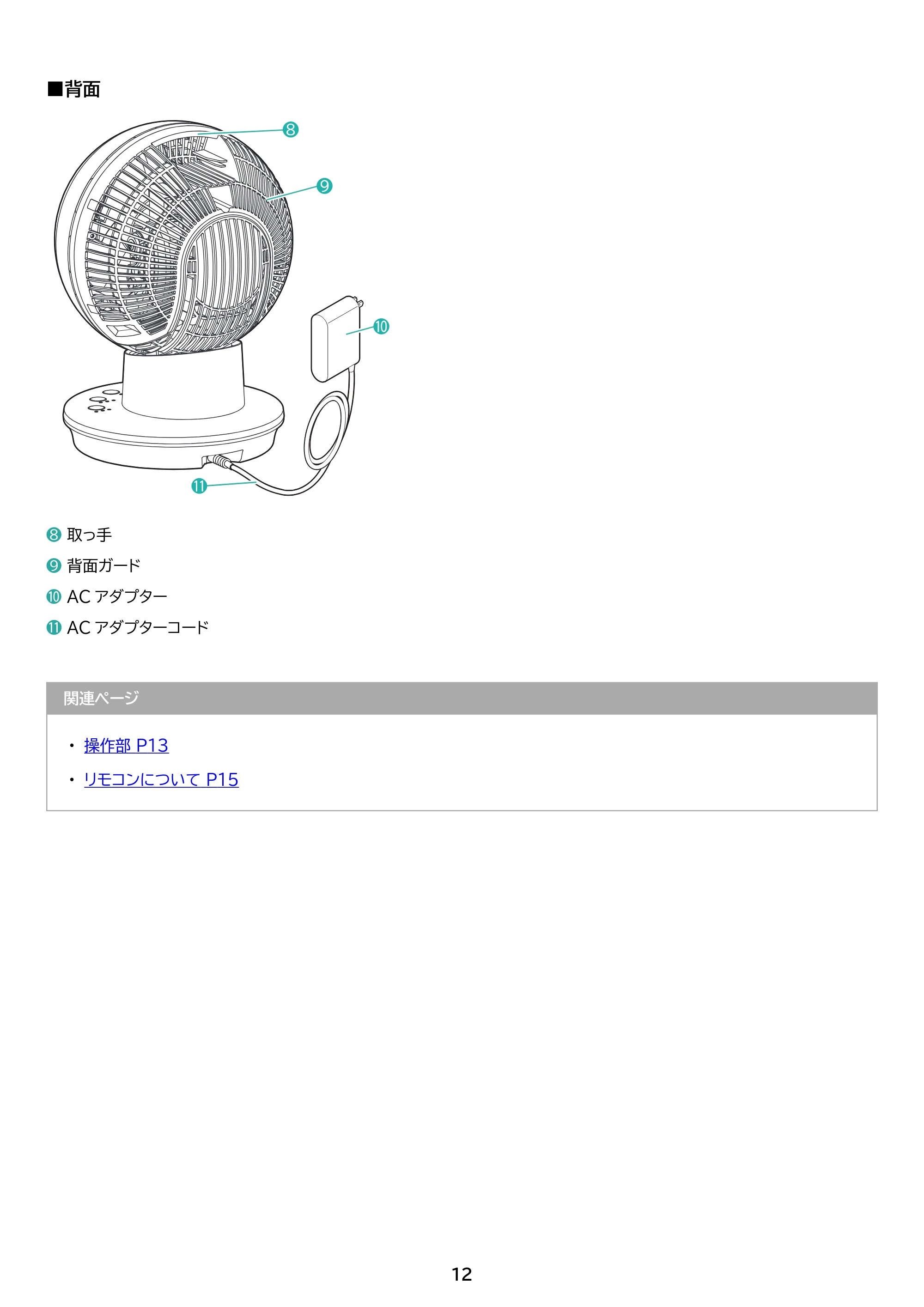 アイリスオーヤマ PCF-SDC15T-EC-WU 取扱説明書 — 原本ページ — 12ページ