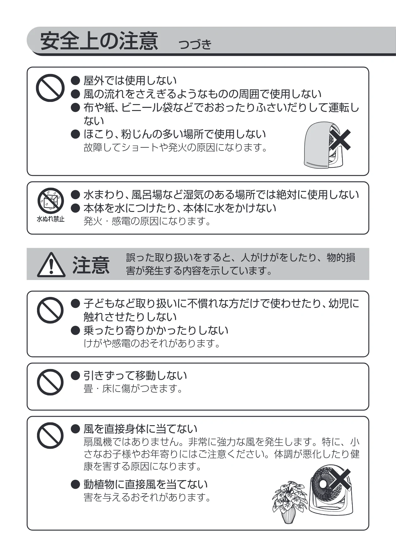 アイリスオーヤマ PCF-MKM15N 取扱説明書 — 安全上の注意 つづき — 図版 4-1 — 4ページ
