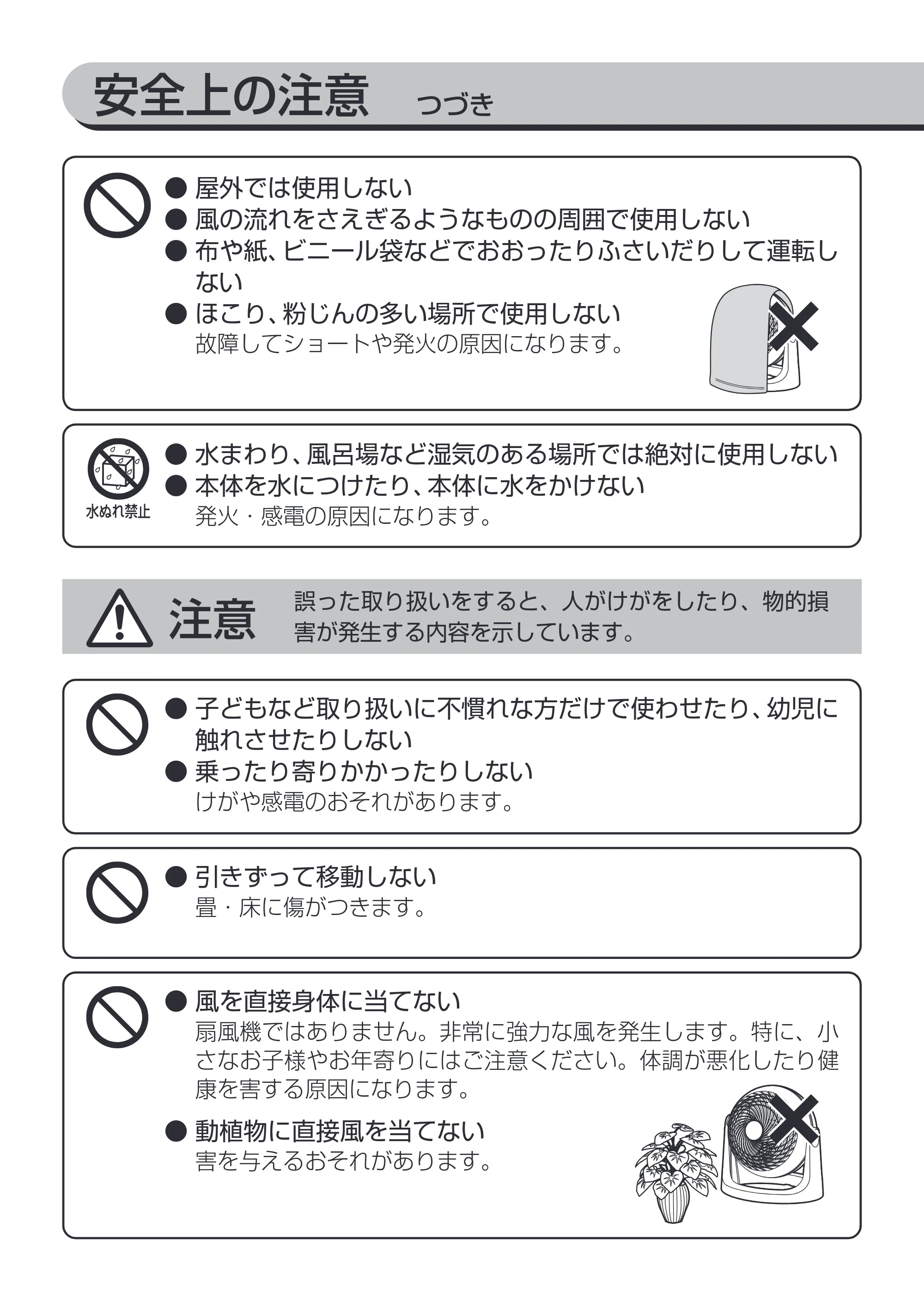アイリスオーヤマ PCF-MKM15N 取扱説明書 — 安全上の注意 つづき — 原本ページ — 4ページ