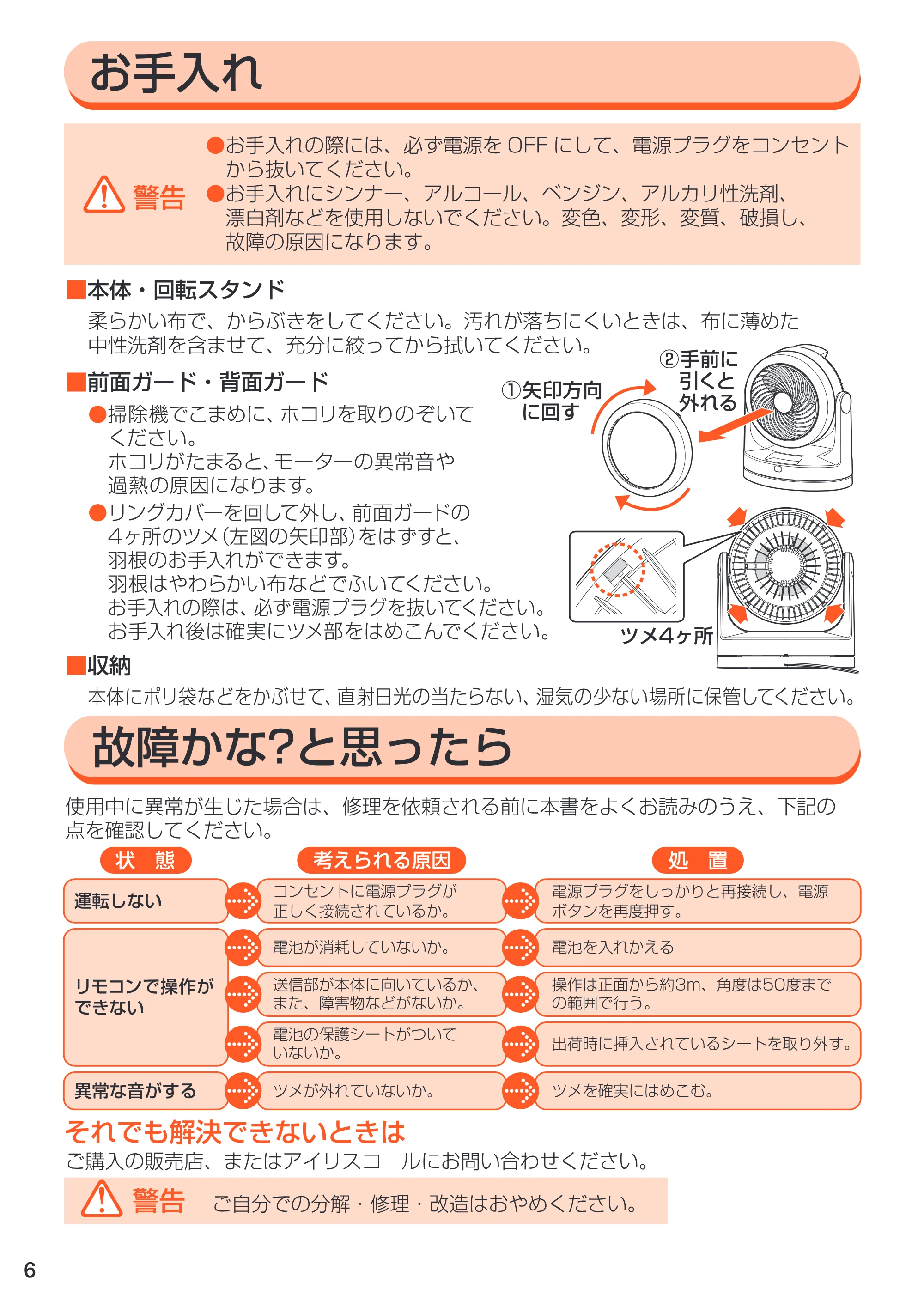 アイリスオーヤマ ENC-20KR 取扱説明書 — 原本ページ — 6ページ