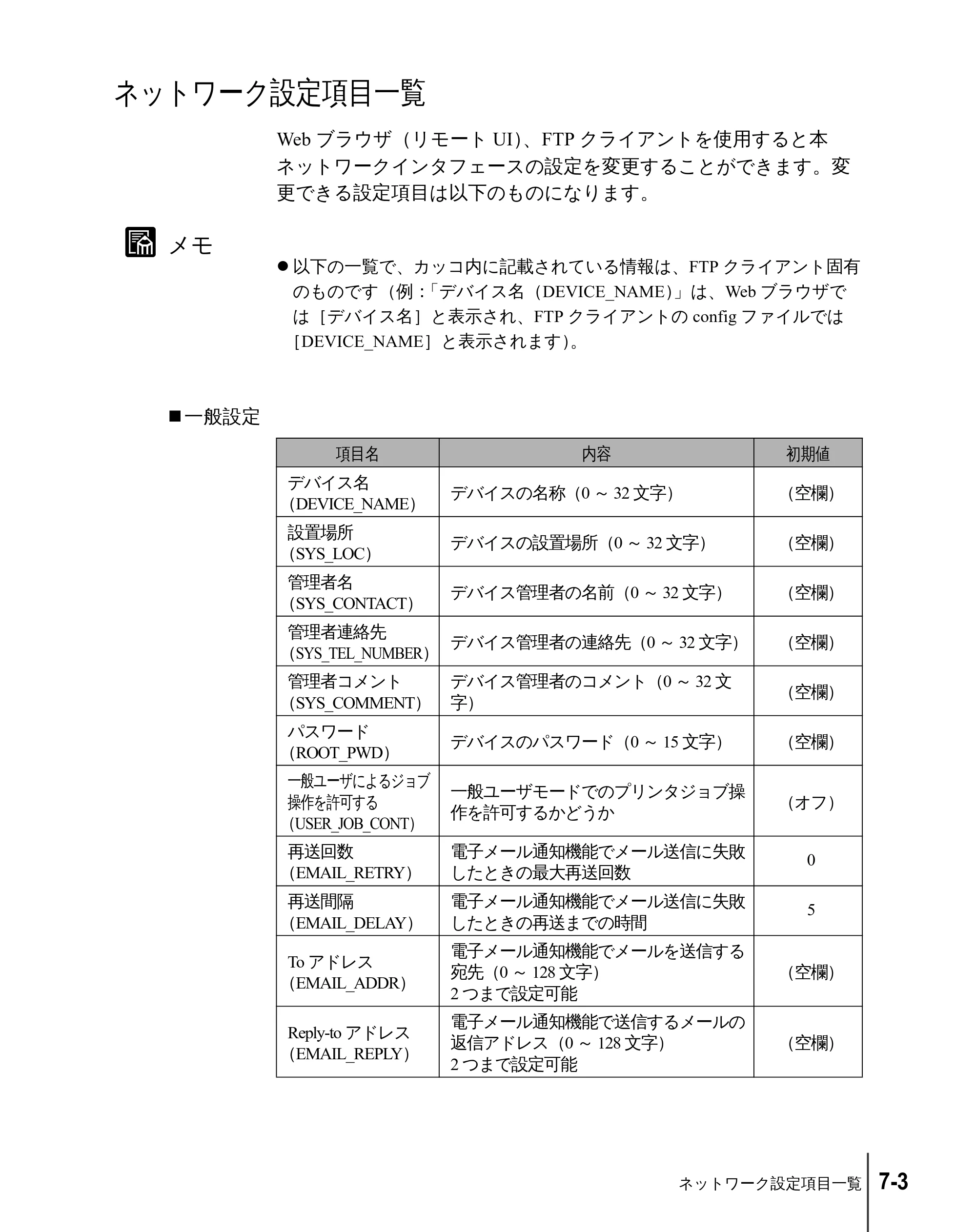 キヤノン W2200 ネットワークガイド （PDF形式／3.68Mバイト） — ネットワーク設定項目一覧 — 原本ページ — 103ページ