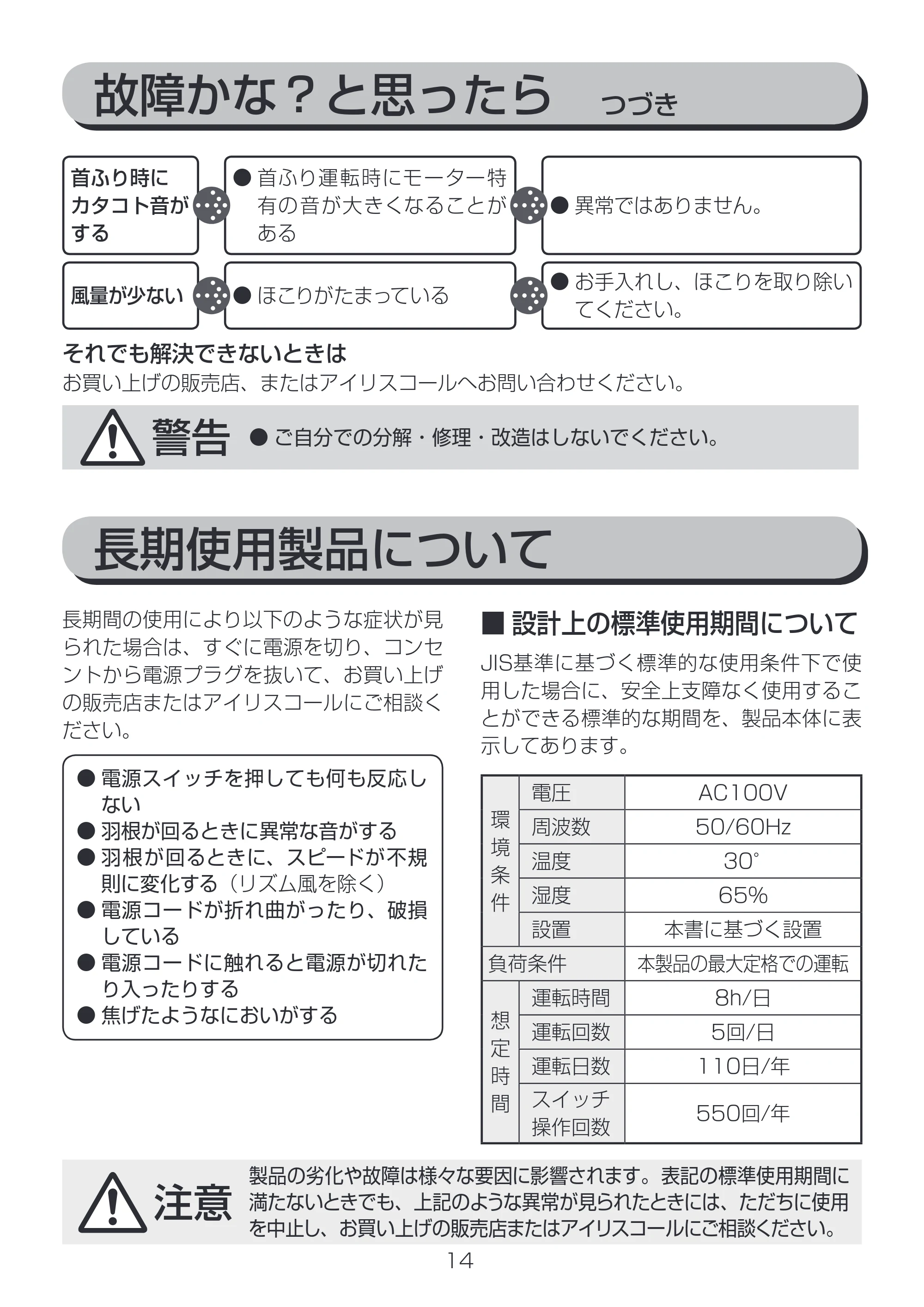 アイリスオーヤマ PCF-C15T 取扱説明書 — 原本ページ — 14ページ