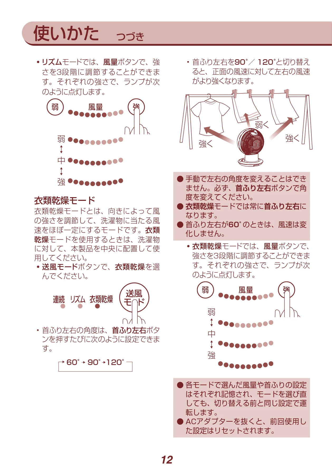 アイリスオーヤマ PCF-SDCC15T 取扱説明書 — 使いかた つづき 使いかた つづき — 図版 12-1 — 12ページ