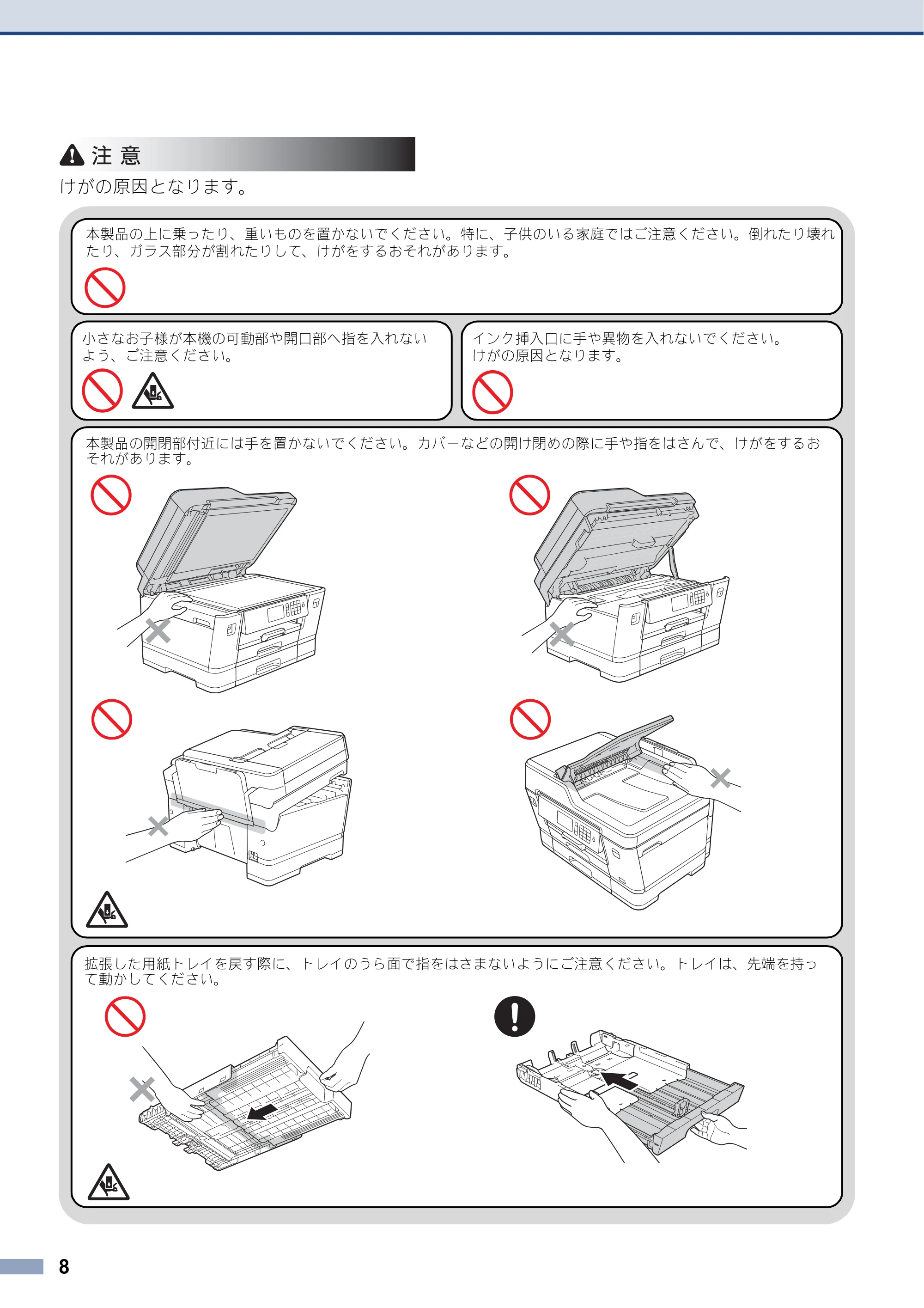 ブラザー MFC-J6580CDW / MFC-J6980CDW / MFC-J6995CDW 安全にお使いいただくために — 原本ページ — 8ページ