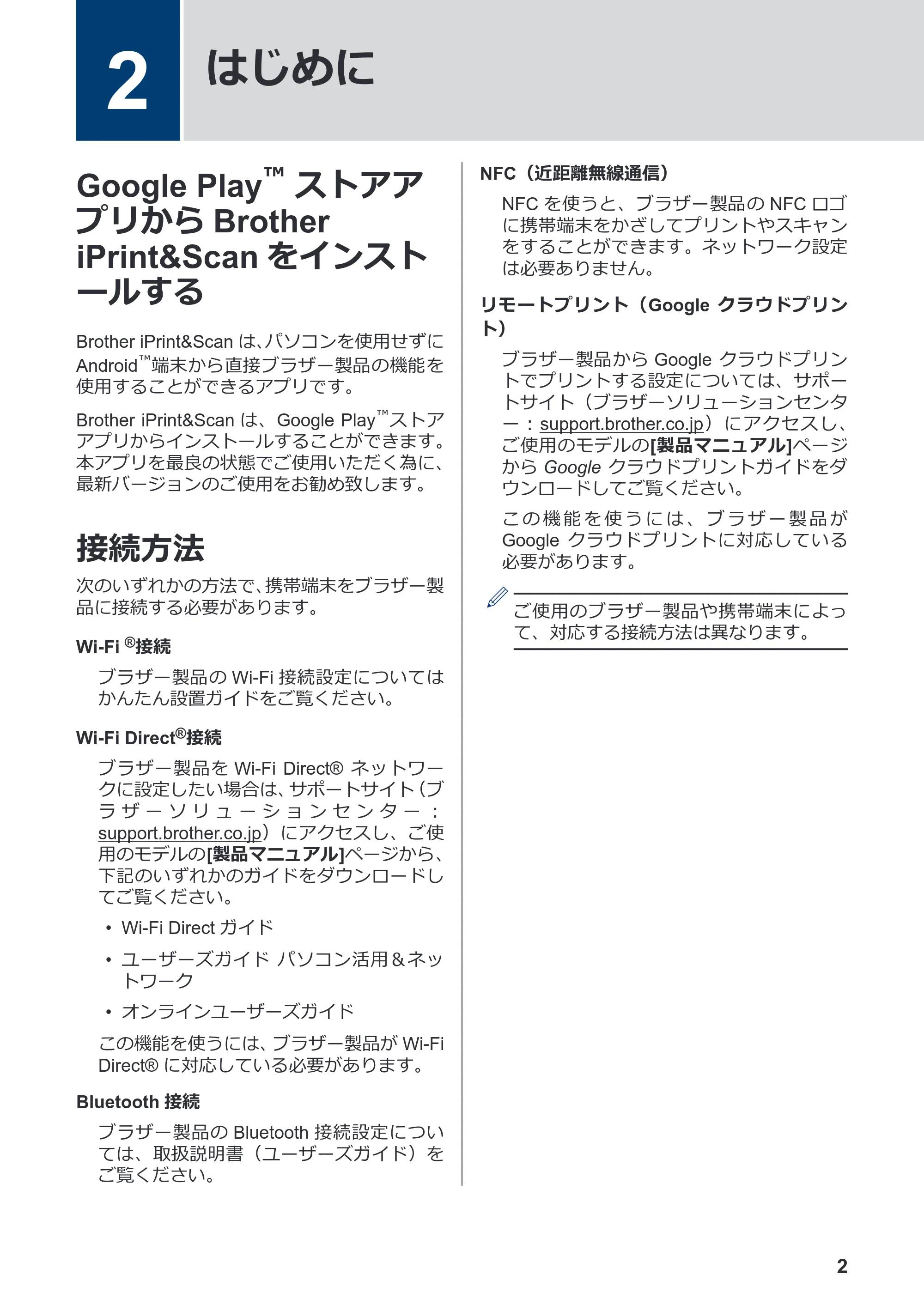 ブラザー DCP-390CN / DCP-535CN / DCP-595CN モバイルプリント&スキャンガイド Brother iPrint&Scan (Android™) — 2 はじめに — 原本ページ — 4ページ