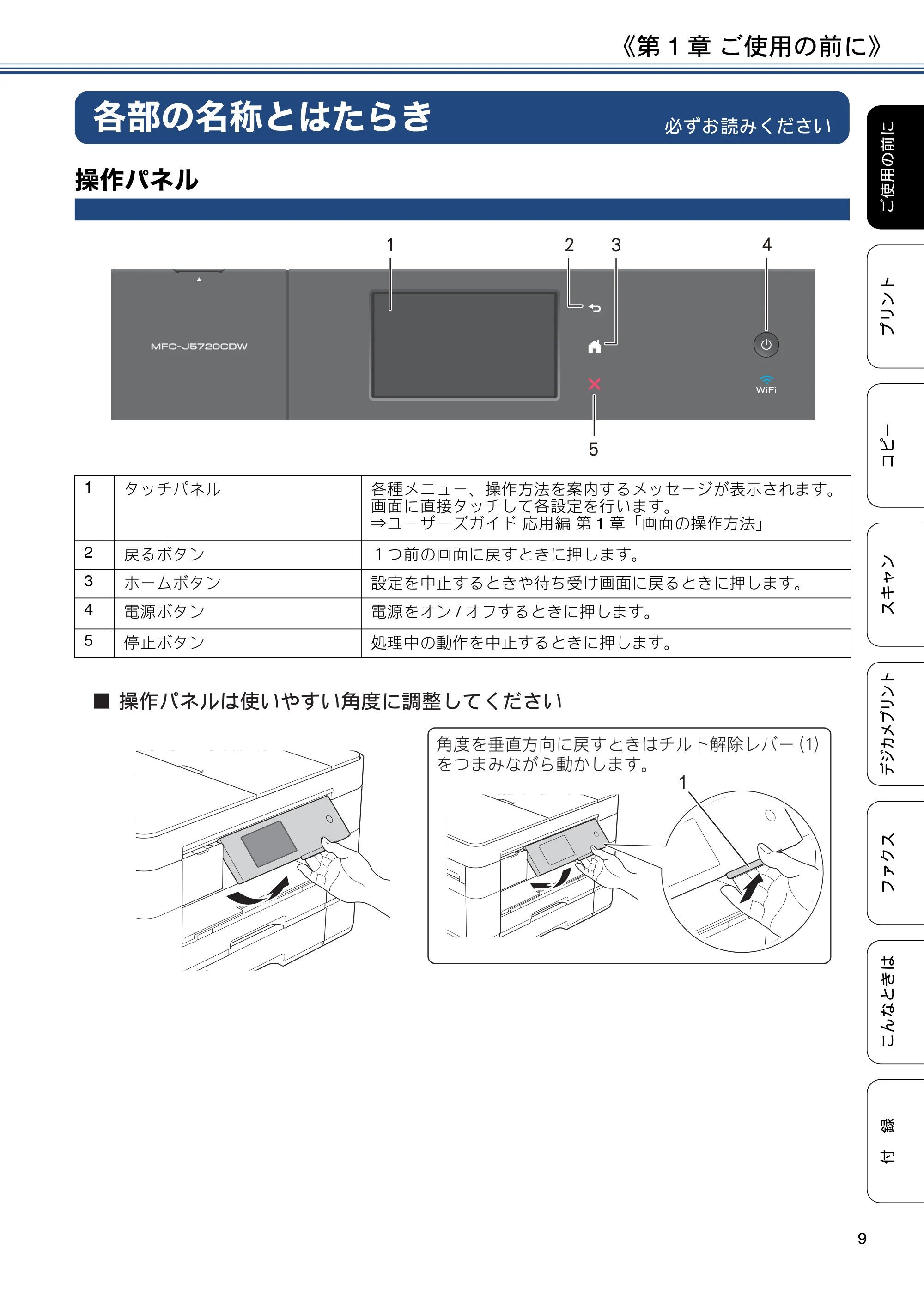 ブラザー MFC-J5620CDW / MFC-J5720CDW ユーザーズガイド ~基本編~ — 第1章 ご使用の前に — 原本ページ — 9ページ