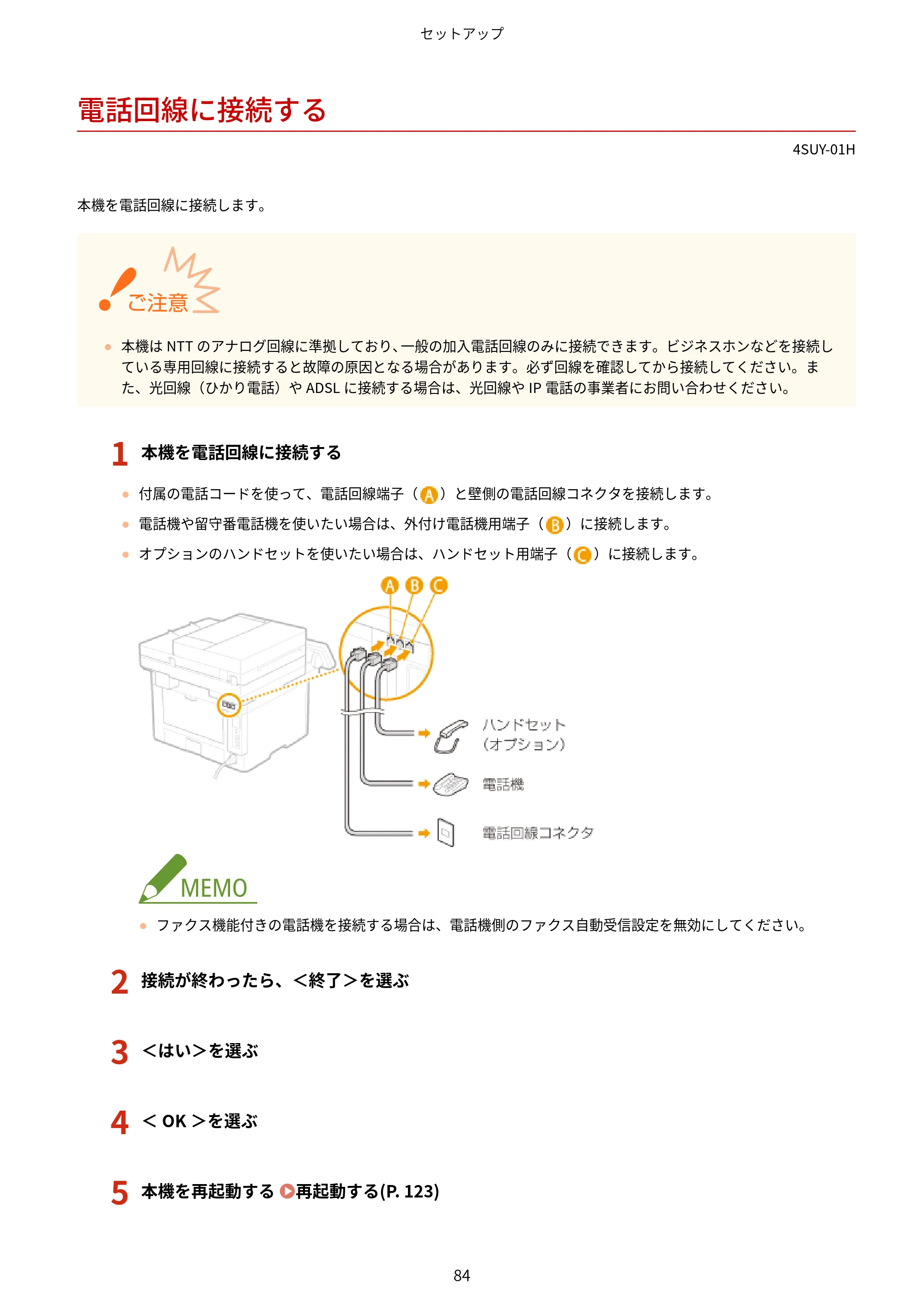 キヤノン MF447dw ユーザーズガイド 2026年6月25日更新(PDF:7.19MB) — 電話回線に接続する — 原本ページ — 92ページ