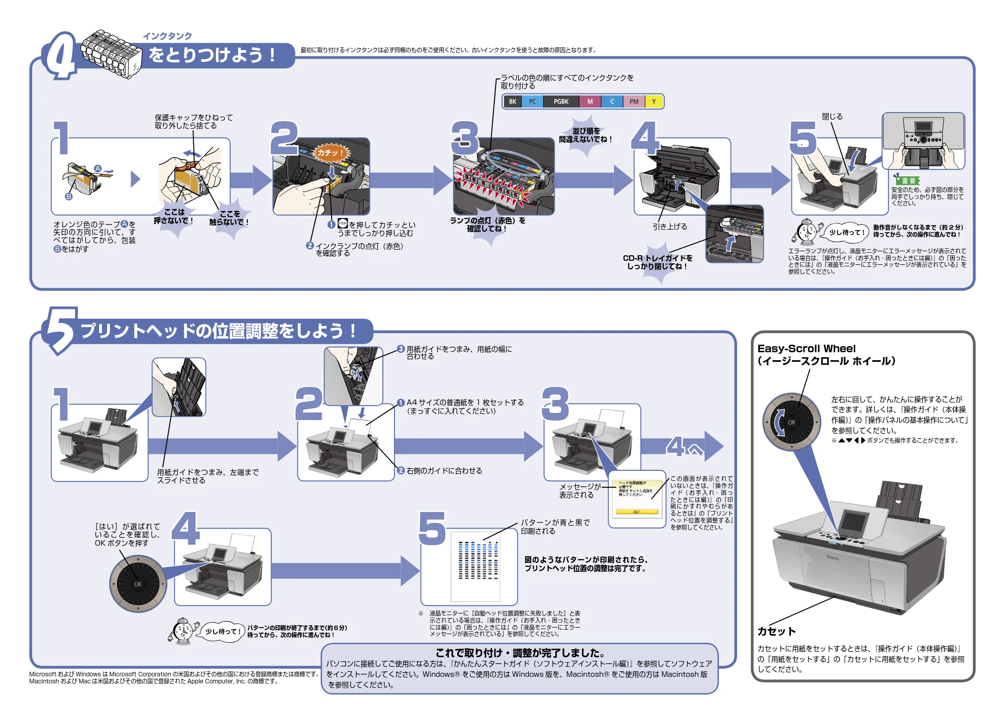キヤノン PIXUS MP960 かんたんスタートガイド(本体設置編) (PDF形式/3.01Mバイト) — 原本ページ — 2ページ