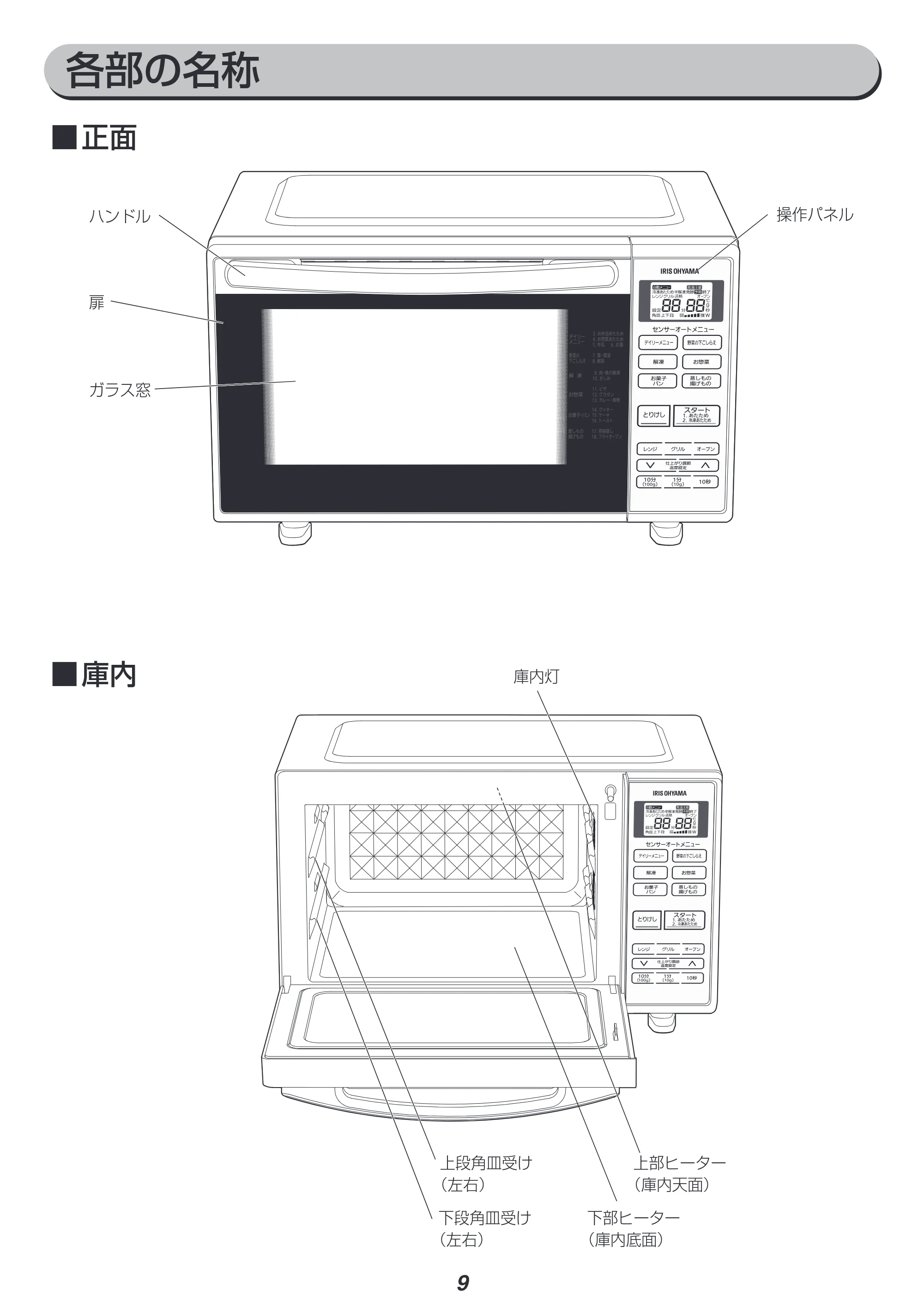 アイリスオーヤマ BLMO-F1801 取扱説明書 — 原本ページ — 9ページ