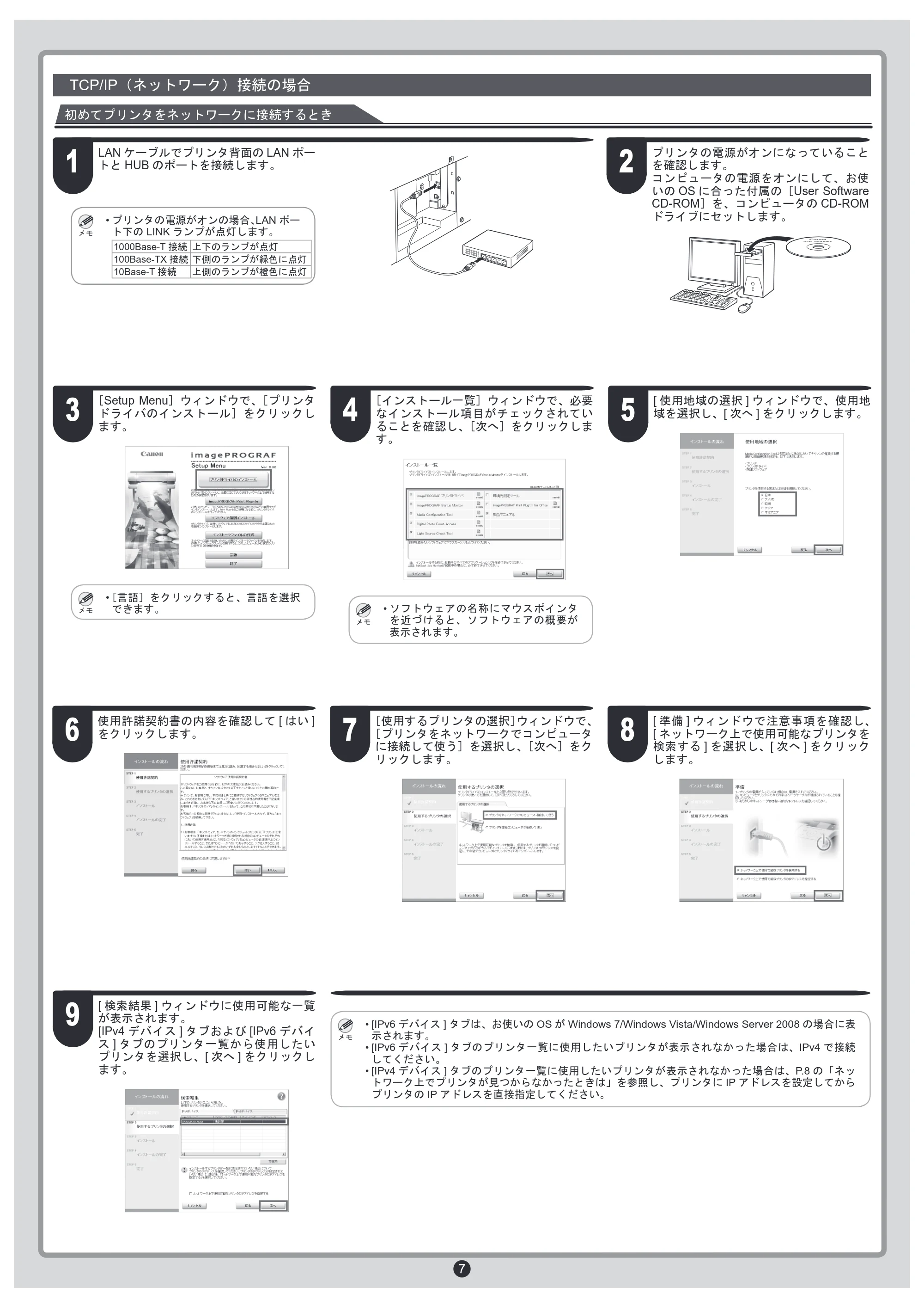キヤノン iPF8300 セットアップガイド （PDF形式／6.4Mバイト） — 原本ページ — 7ページ