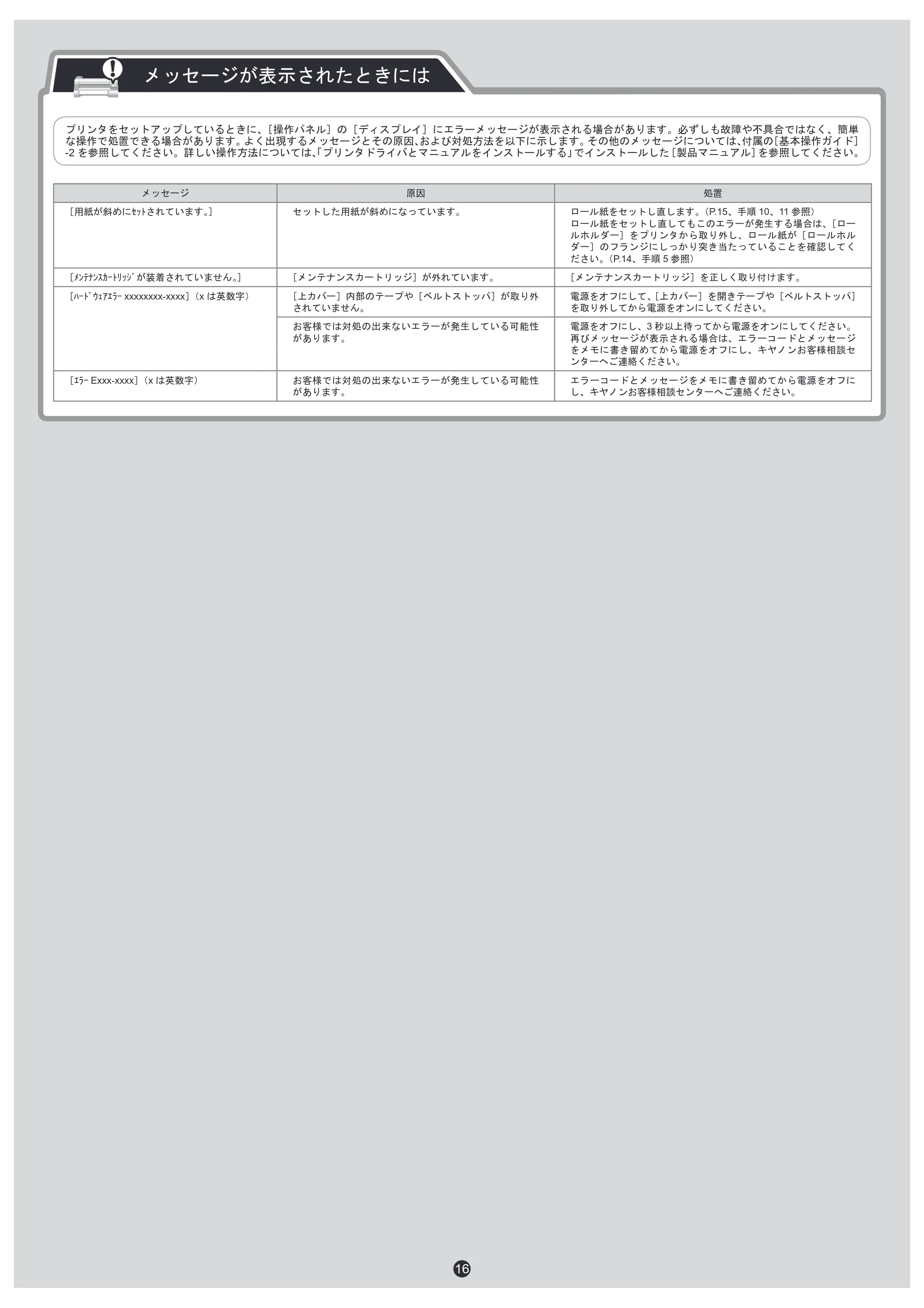 キヤノン iPF8300 セットアップガイド （PDF形式／6.4Mバイト） — .. — 原本ページ — 16ページ
