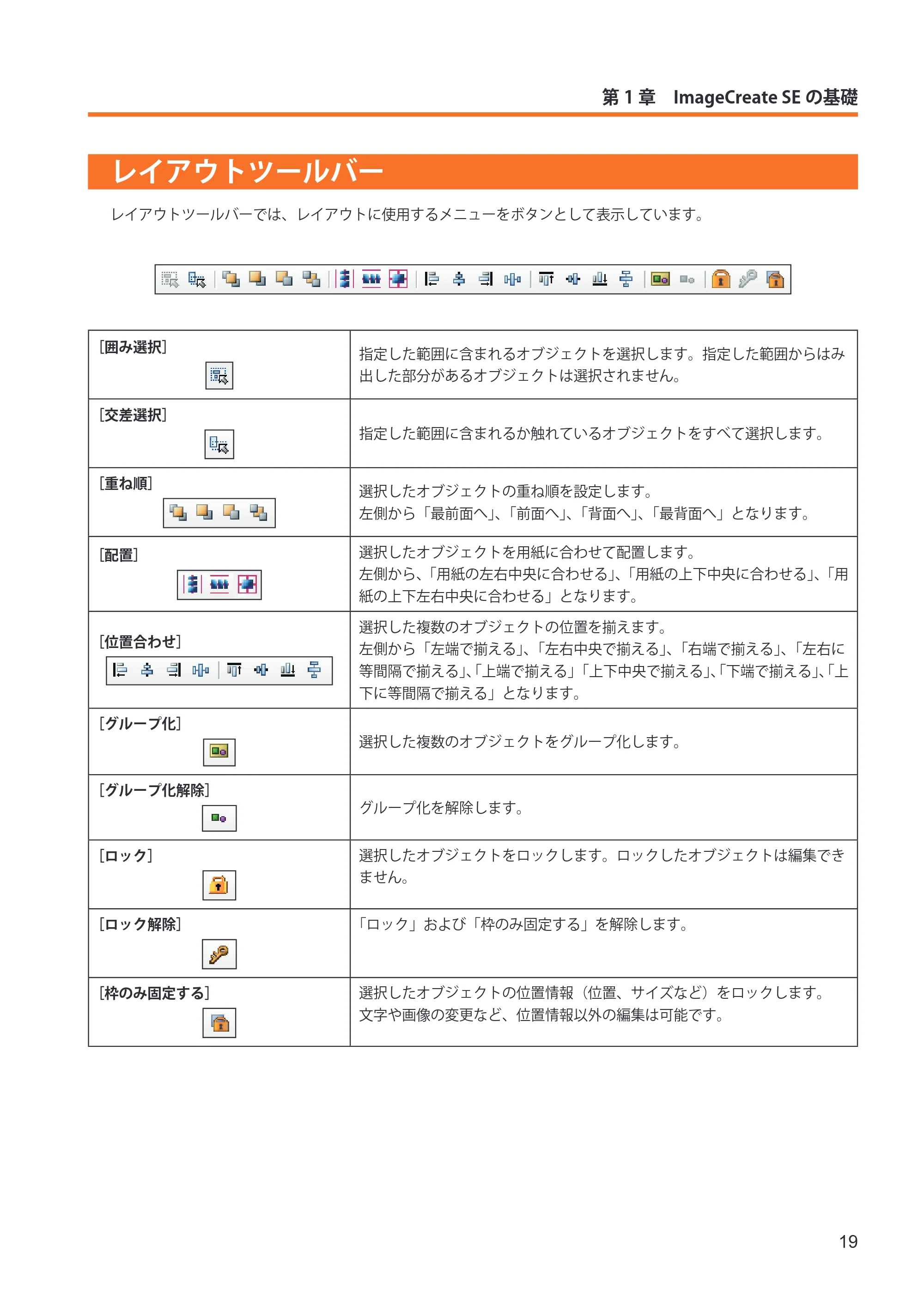 キヤノン IX-R7000 イメージクリエイトSE ユーザーズガイド 2026年2月19日更新(PDF:12.0MB) — レイアウトツールバー — 原本ページ — 27ページ