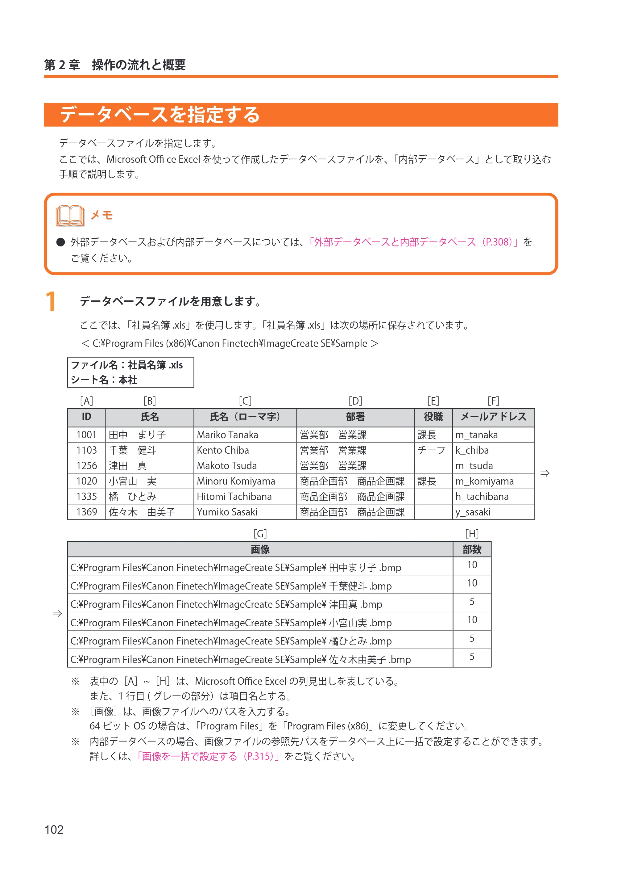 キヤノン IX-R7000 イメージクリエイトSE ユーザーズガイド 2026年2月19日更新(PDF:12.0MB) — データベースを指定する — 原本ページ — 110ページ
